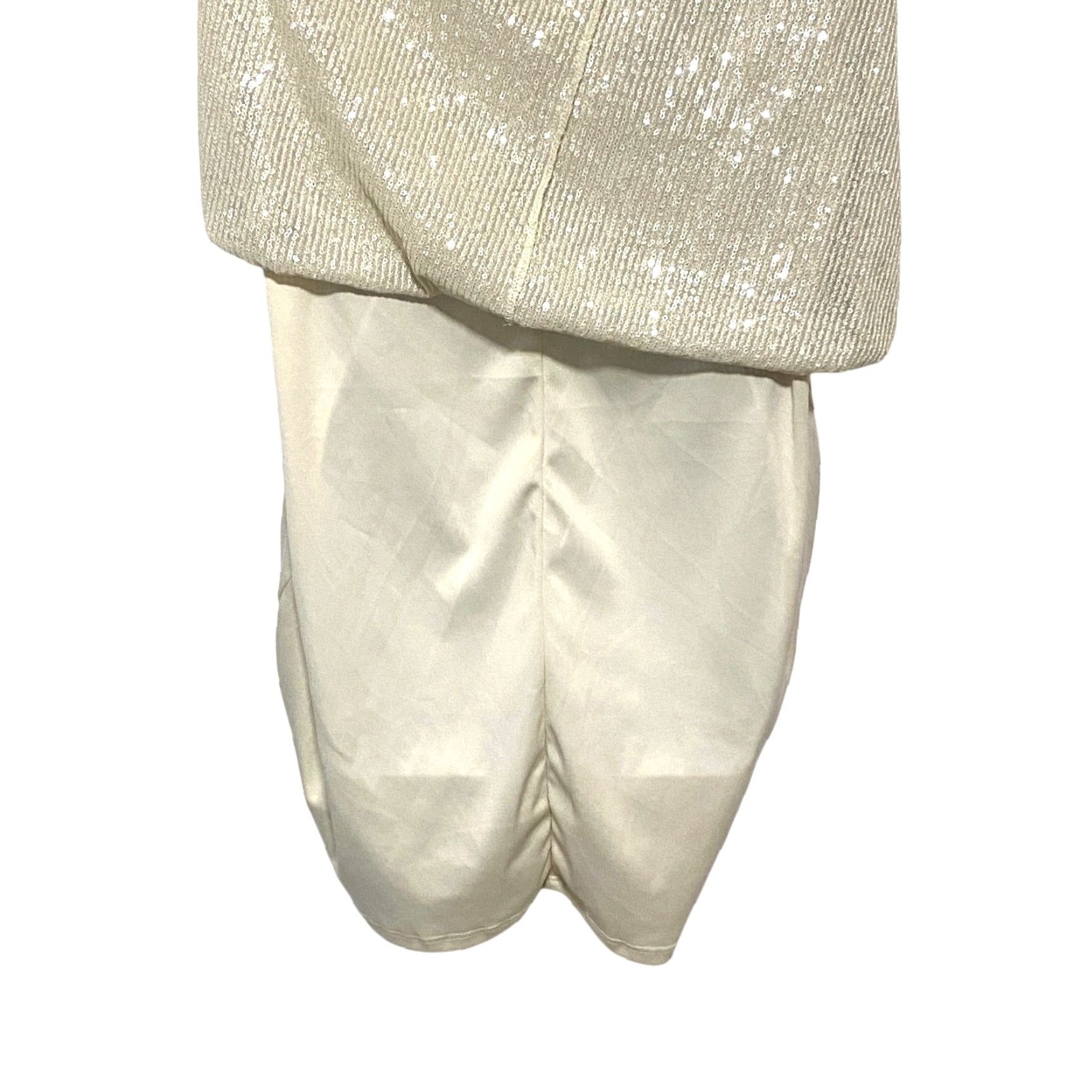 Market Melrose and Market Mini Dress Long Sleeve Sequin XL Cream NYE Party Glam Bling Womens Size XL / US 12-14 / IT 48-50 - 6 Thumbnail