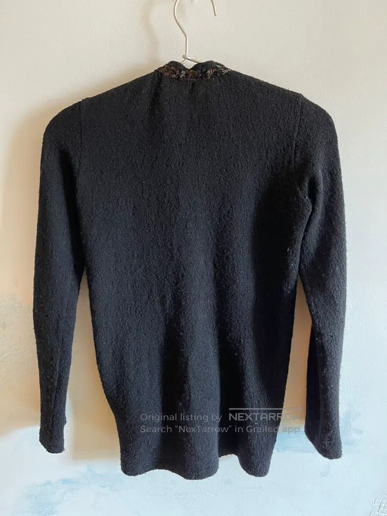 Junya Watanabe Junya Watanabe Black Wool Sequin Embellished Knit Cardigan Size M / US 6-8 / IT 42-44 - 2 Thumbnail