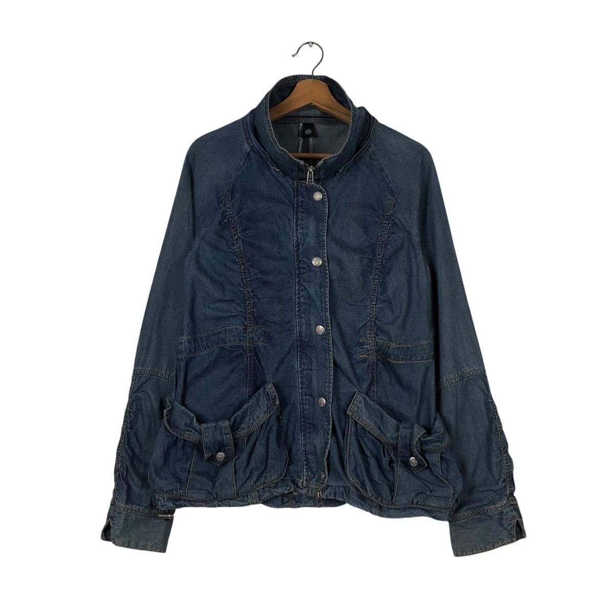 Japanese Brand 📌Vintage Biker Denim Jacket Unknown Japan Issey Miyake Size US M / EU 48-50 / 2 - 2 Thumbnail