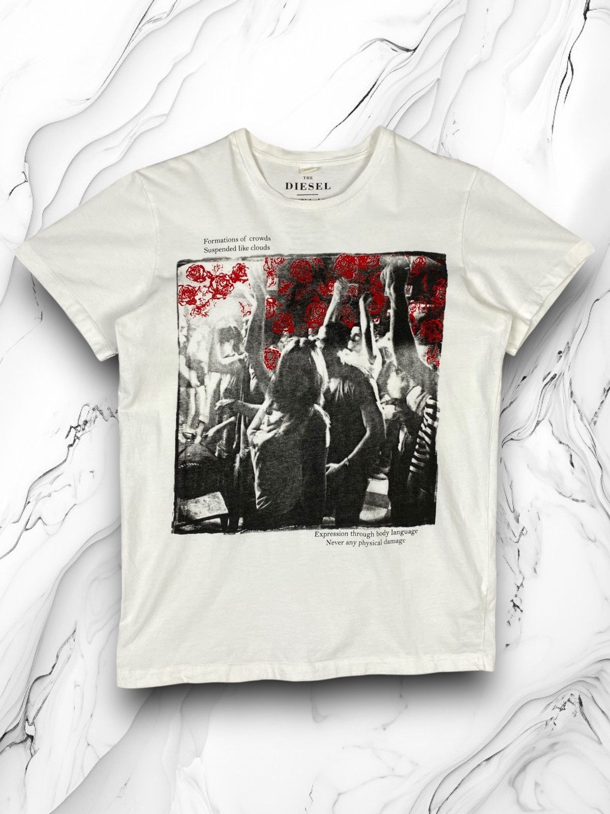 Designer Diesel Rose Party Designer Graphic T Shirt Tee men’s size S Size US S / EU 44-46 / 1 - 1 Thumbnail