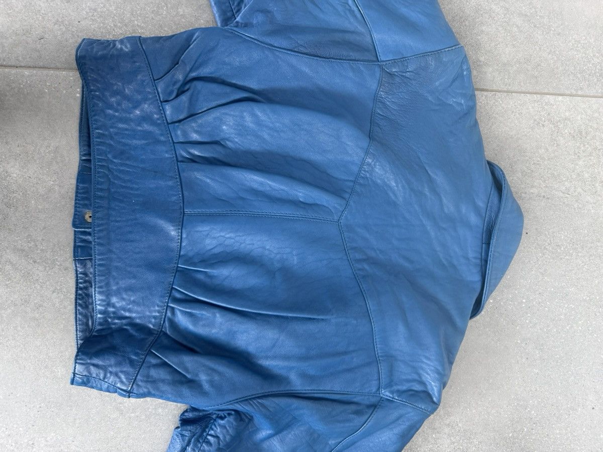 Vintage Vintage Sardar genuine leather blue cropped jacket Size S / US 4 / IT 40 - 9 Thumbnail