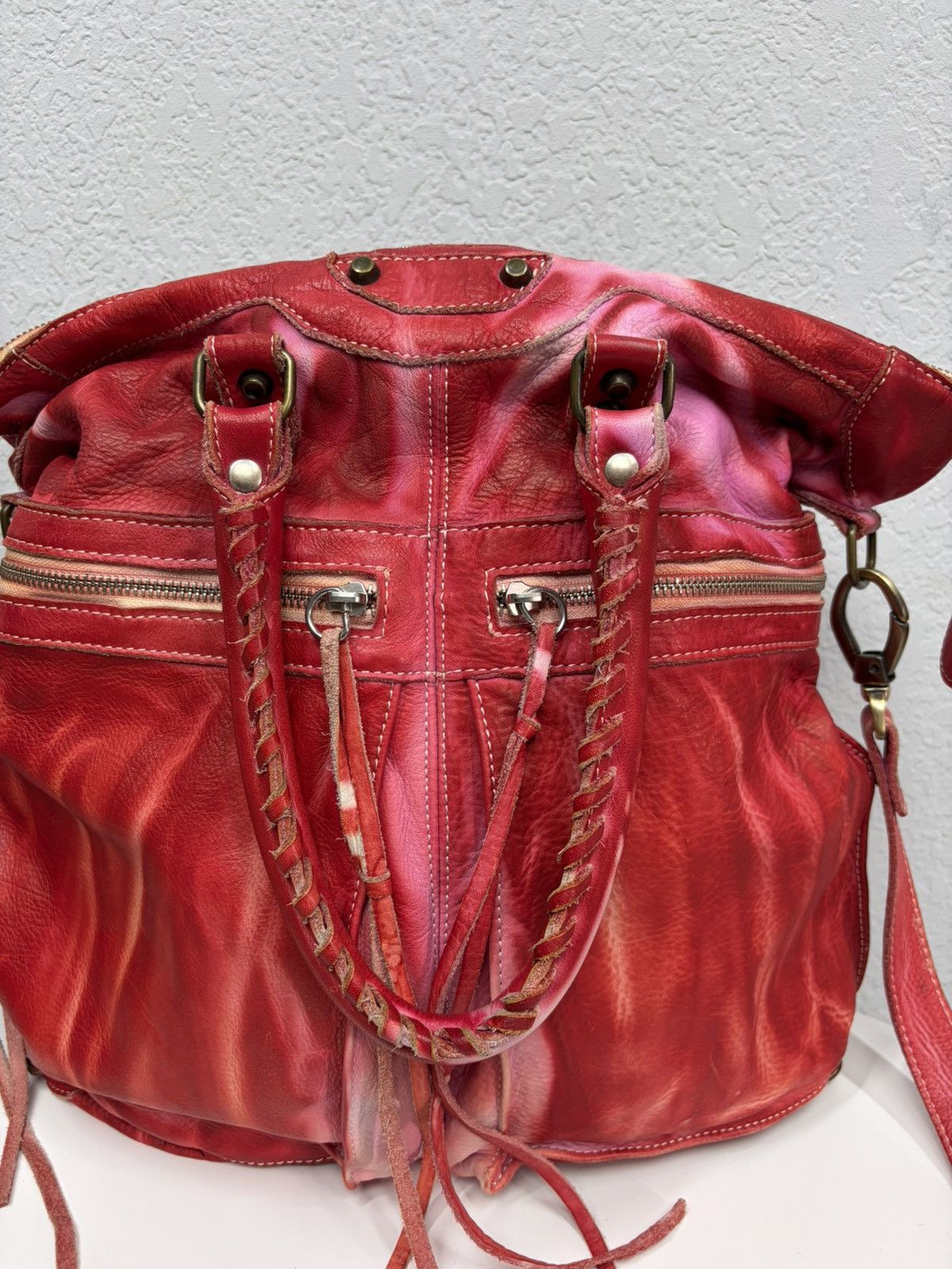 KMRii Balenciaga City Style Red Distressed Leather Bag Y2K Archive Size ONE SIZE - 20 Thumbnail