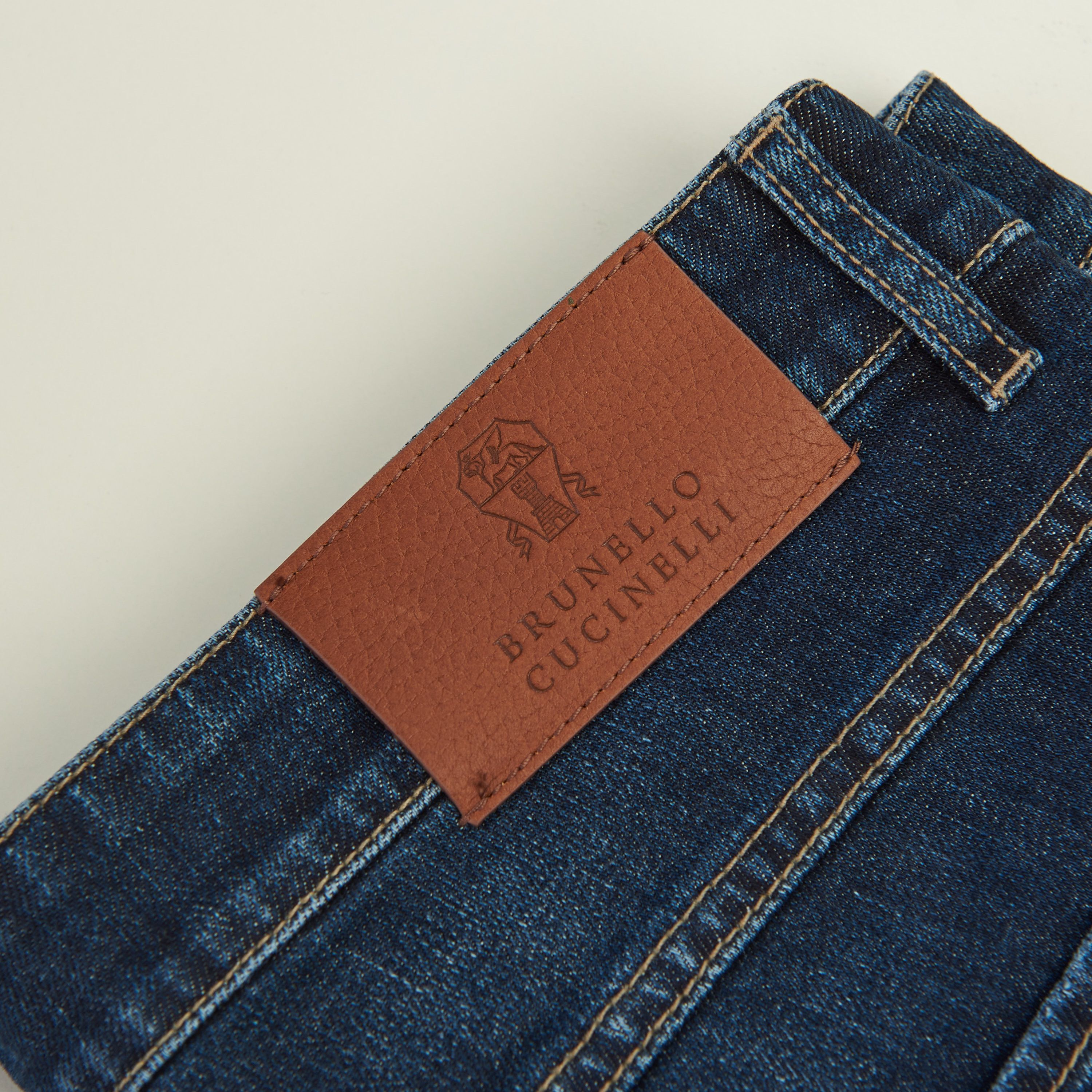 Brunello Cucinelli Slim Fit Five Pocket Jeans Trousers In Dark Blue Denim Size US 40 / EU 56 - 17 Thumbnail