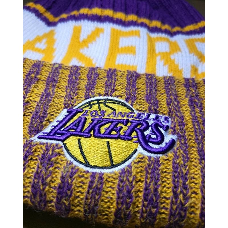 Other NWT Los Angeles Lakers Knit Pom Beanie Fleece Lined Size ONE SIZE - 2 Thumbnail
