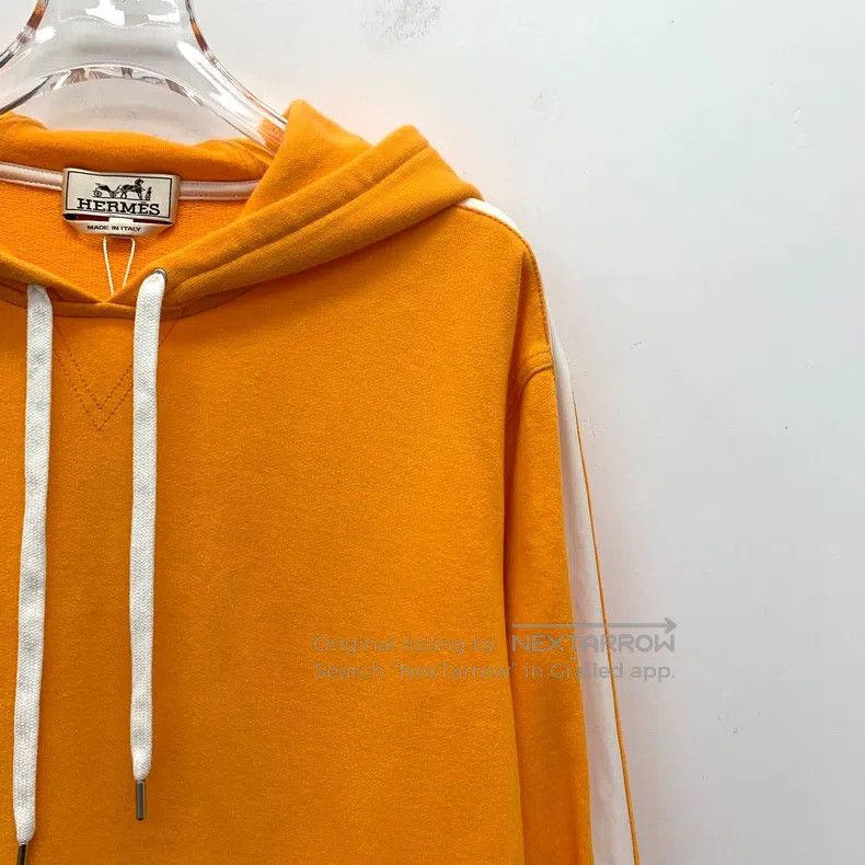 Hermes Hermes Orange side-striped cotton hooded drawstring long-s Size US L / EU 52-54 / 3 - 3 Thumbnail