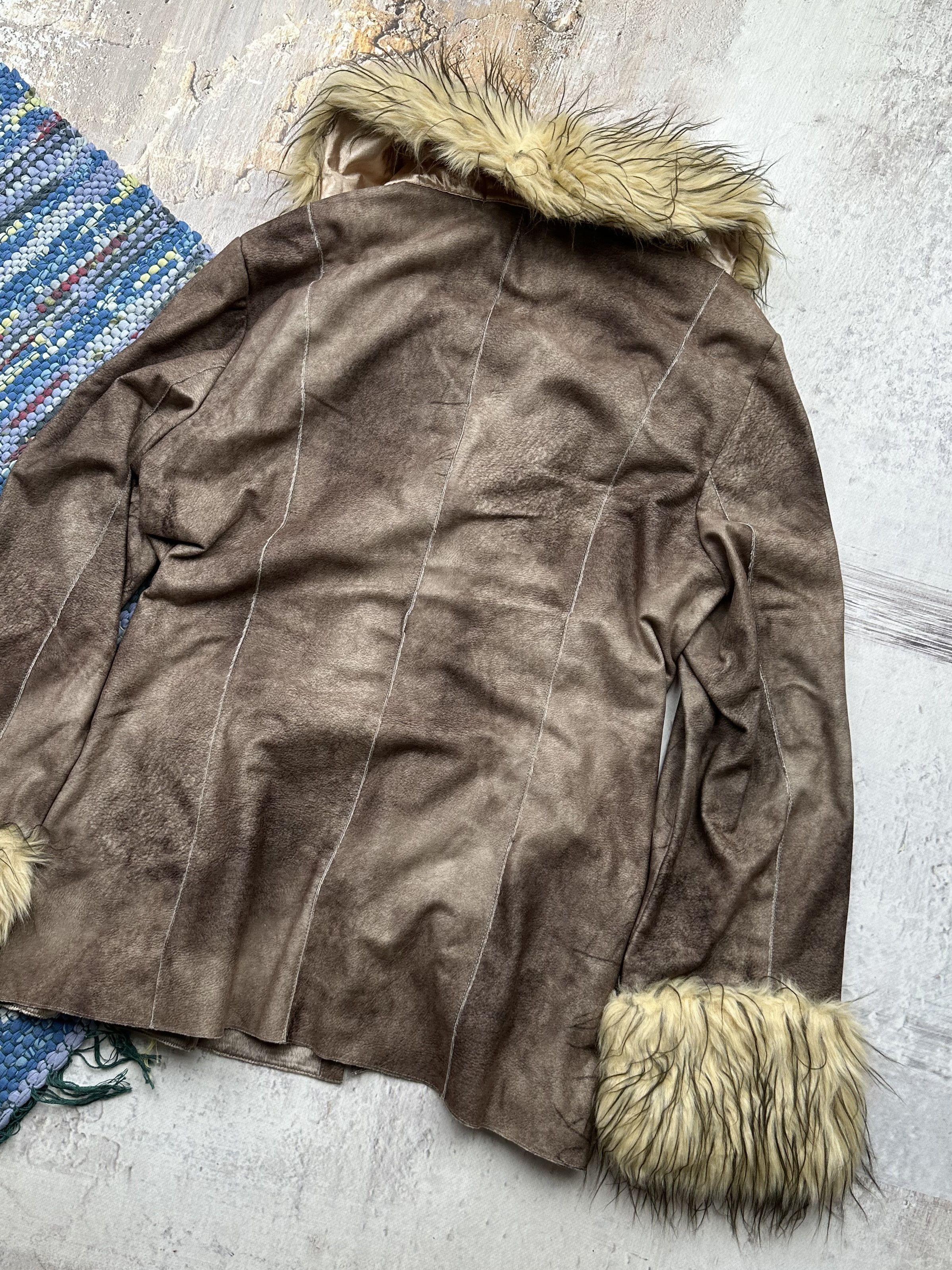 Japanese Brand Vintage Faded Coat With Faux Fur Details D15A722(480) Size M / US 6-8 / IT 42-44 - 7 Thumbnail