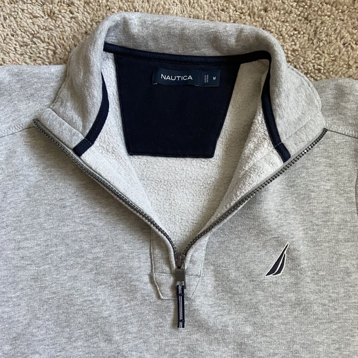 Nautica Nautica - Quarter Zip Sweatshirt - Gray Size US M / EU 48-50 / 2 - 2 Thumbnail