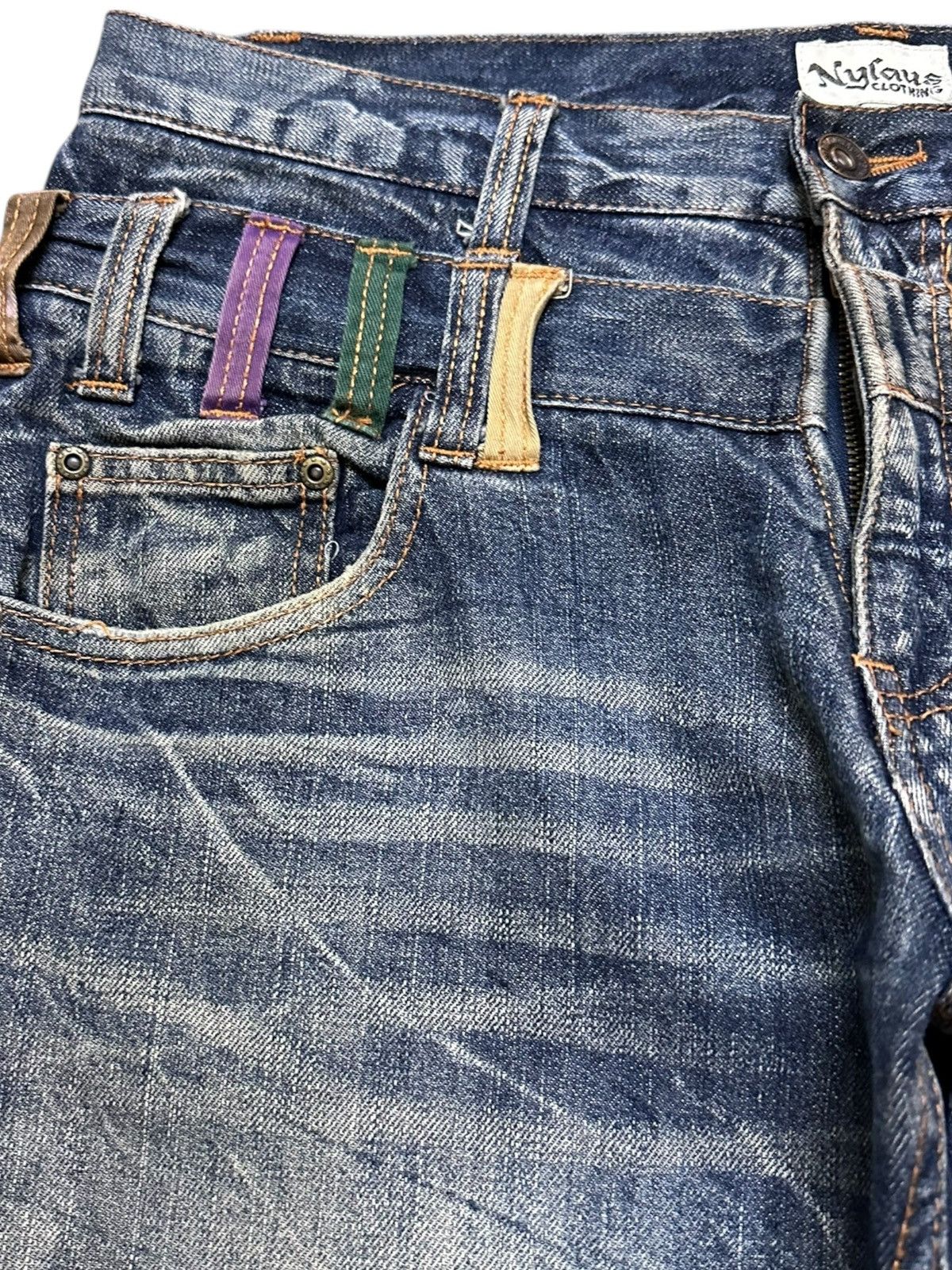 Hysteric Glamour Vintage Nylaus Clothing Double Waist Honeycomb Grunge Denim Size US 33 - 3 Thumbnail