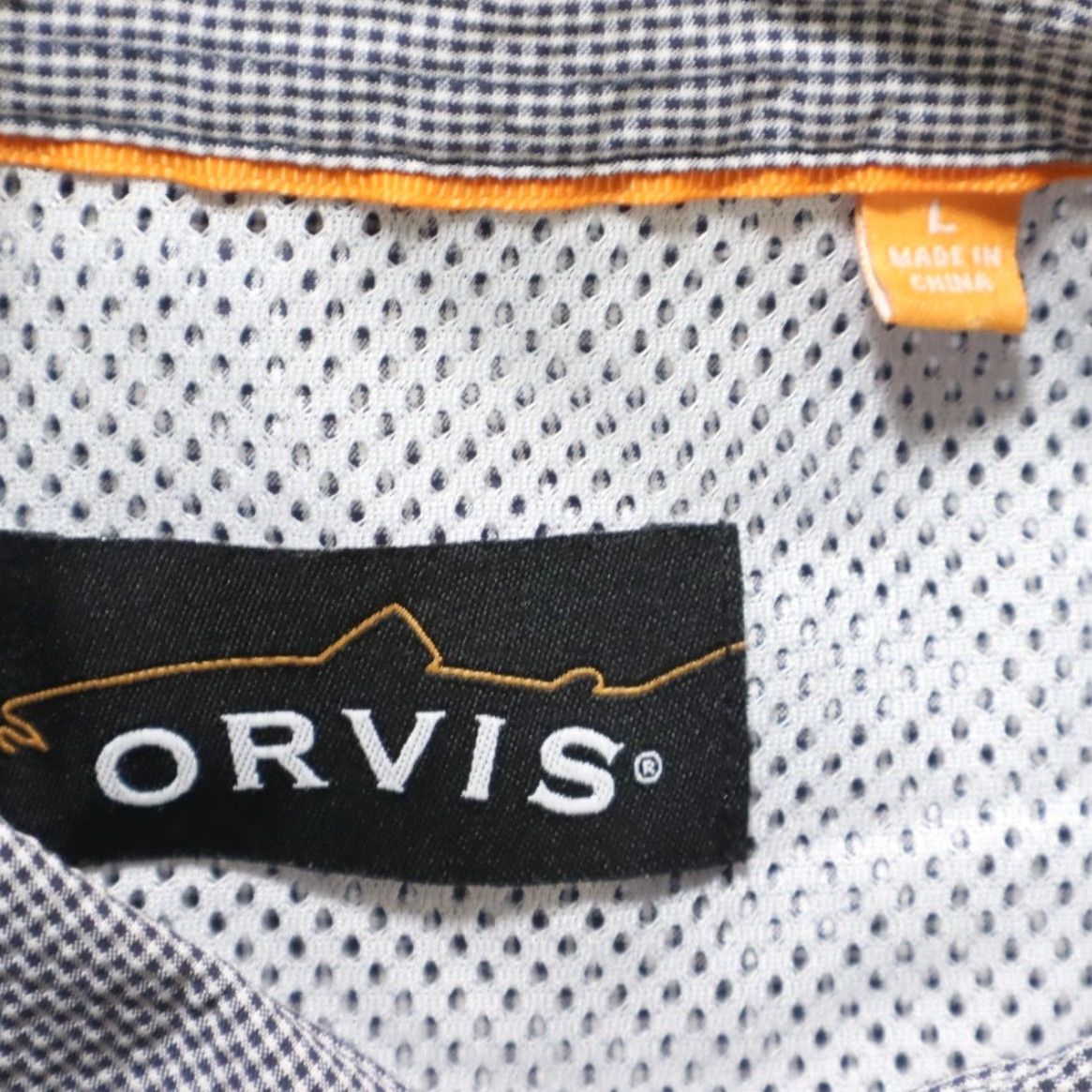 Orvis Orvis Trout Seersucker Fishing Polyester Check Button Up Shirt Gray L Men's Shirt Size US L / EU 52-54 / 3 - 5 Thumbnail