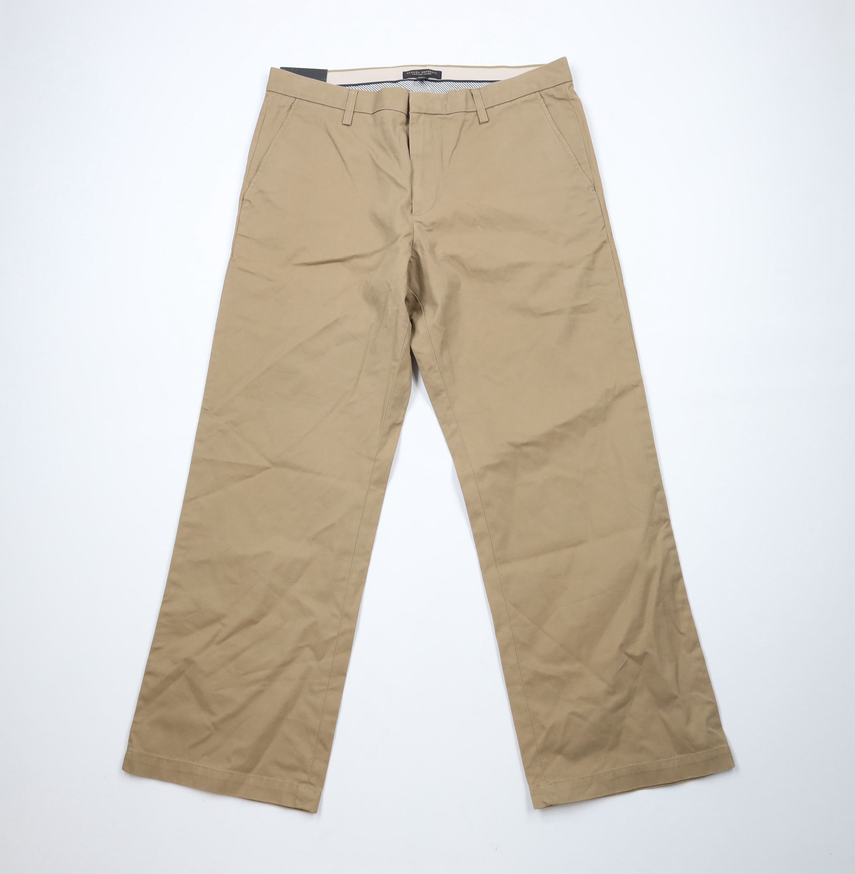 Banana Republic × Vintage New Banana Republic Relaxed Fit Wide Leg Chino Pants Brown Size US 35 - 1 Thumbnail
