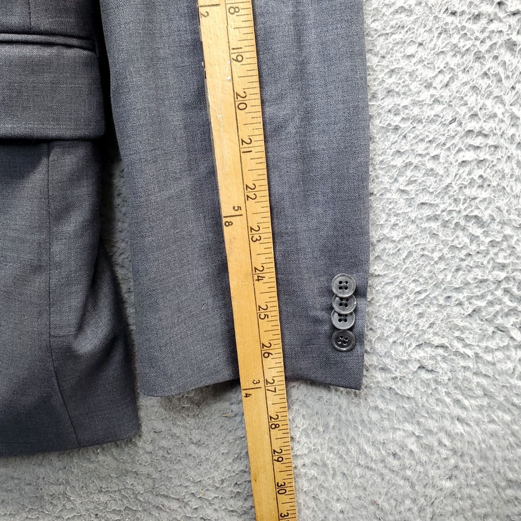 Joseph Abboud Joseph Abboud Blazer Mens 44 Gray Wool Notch Lapel Single Breasted Formal Jacket Size 44R - 5 Thumbnail