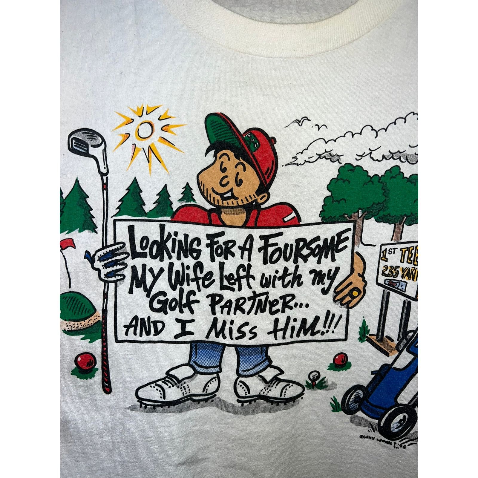 Vintage Vintage Golf Shirt Looking For A Foursome Wife Left Tee XL Size US XL / EU 56 / 4 - 2 Thumbnail