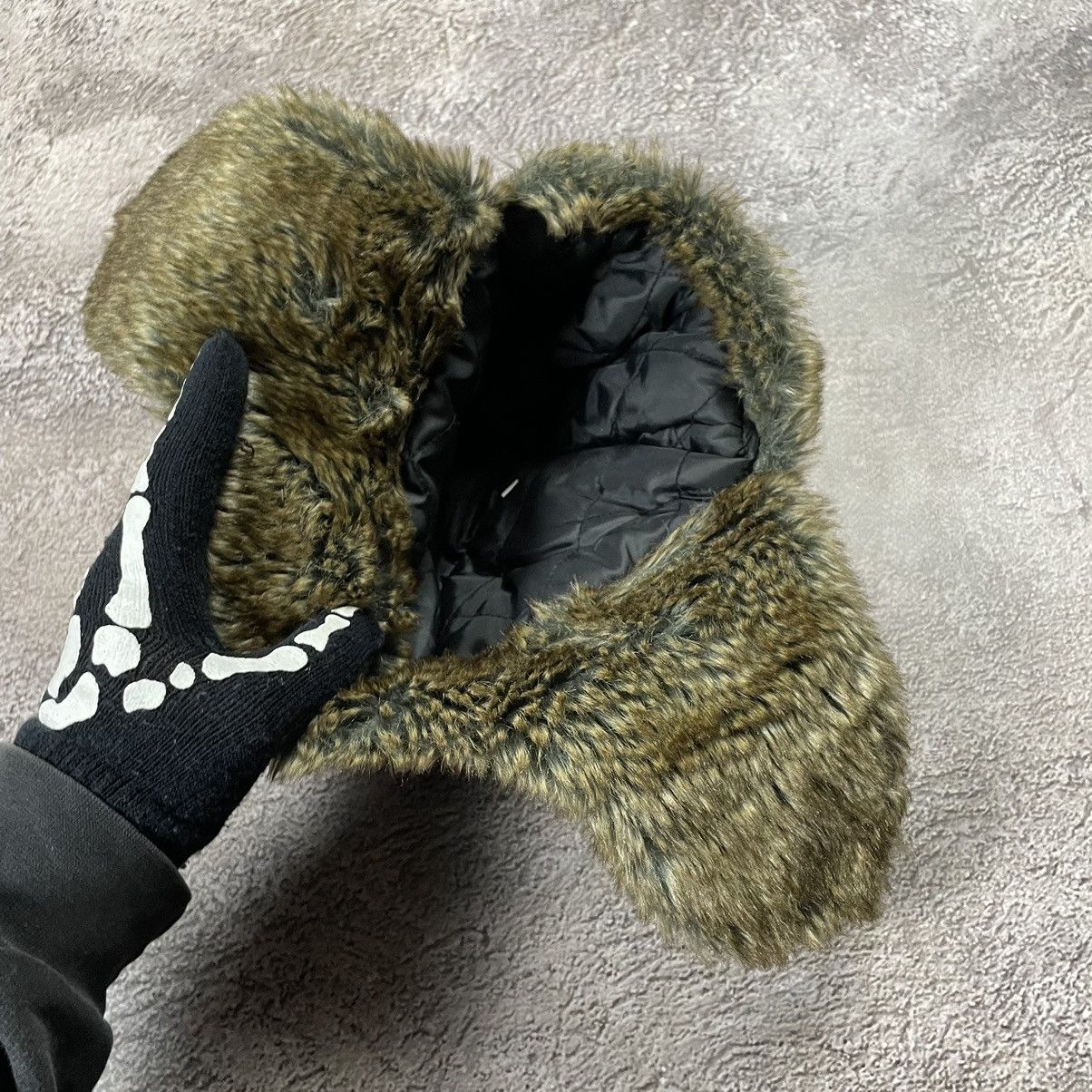 Vintage Vintage 90s Mohair Wool Knit Beanie Ushanka Hat Black OS Size ONE SIZE - 6 Thumbnail