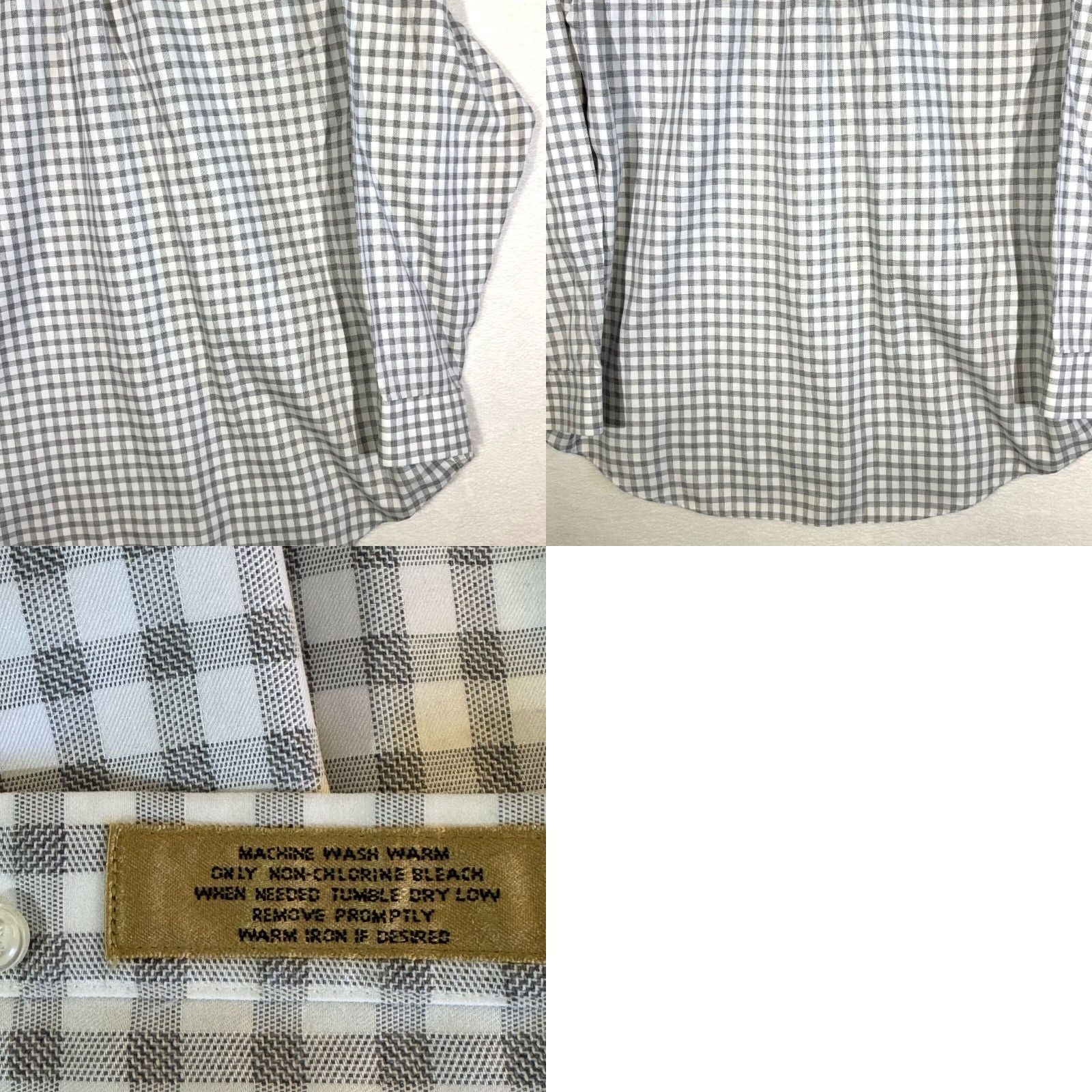 Vintage Gold Label Shirt Men XL Gray Check 100 % Cotton Non Iron Perfect Performance Size US XL / EU 56 / 4 - 9 Thumbnail