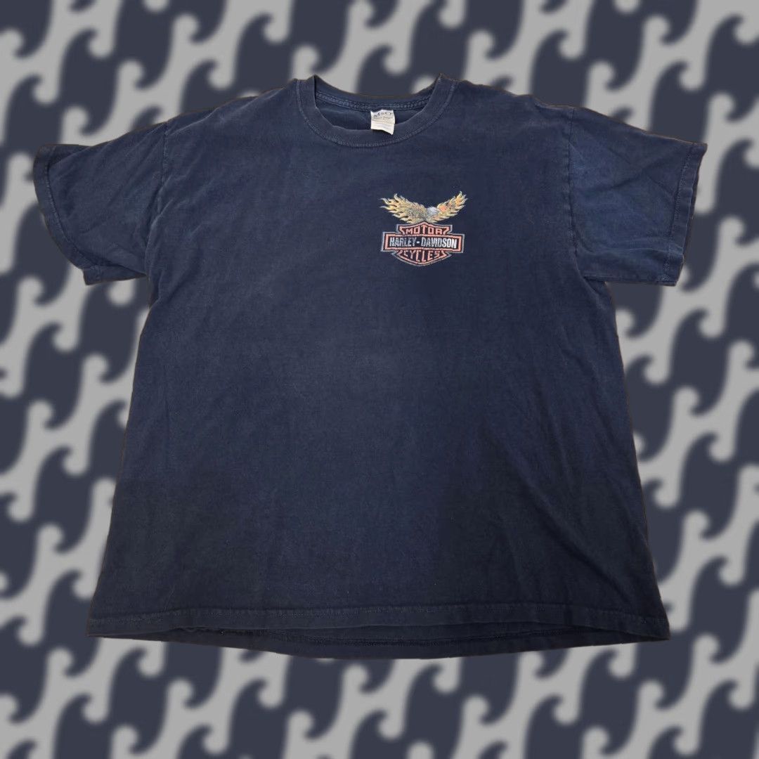 Vintage Harley-Davidson Shirt Mens Large Blue Puerto Vallarta Flames Eagle Motorcycle Tee Size US L / EU 52-54 / 3 - 1 Thumbnail