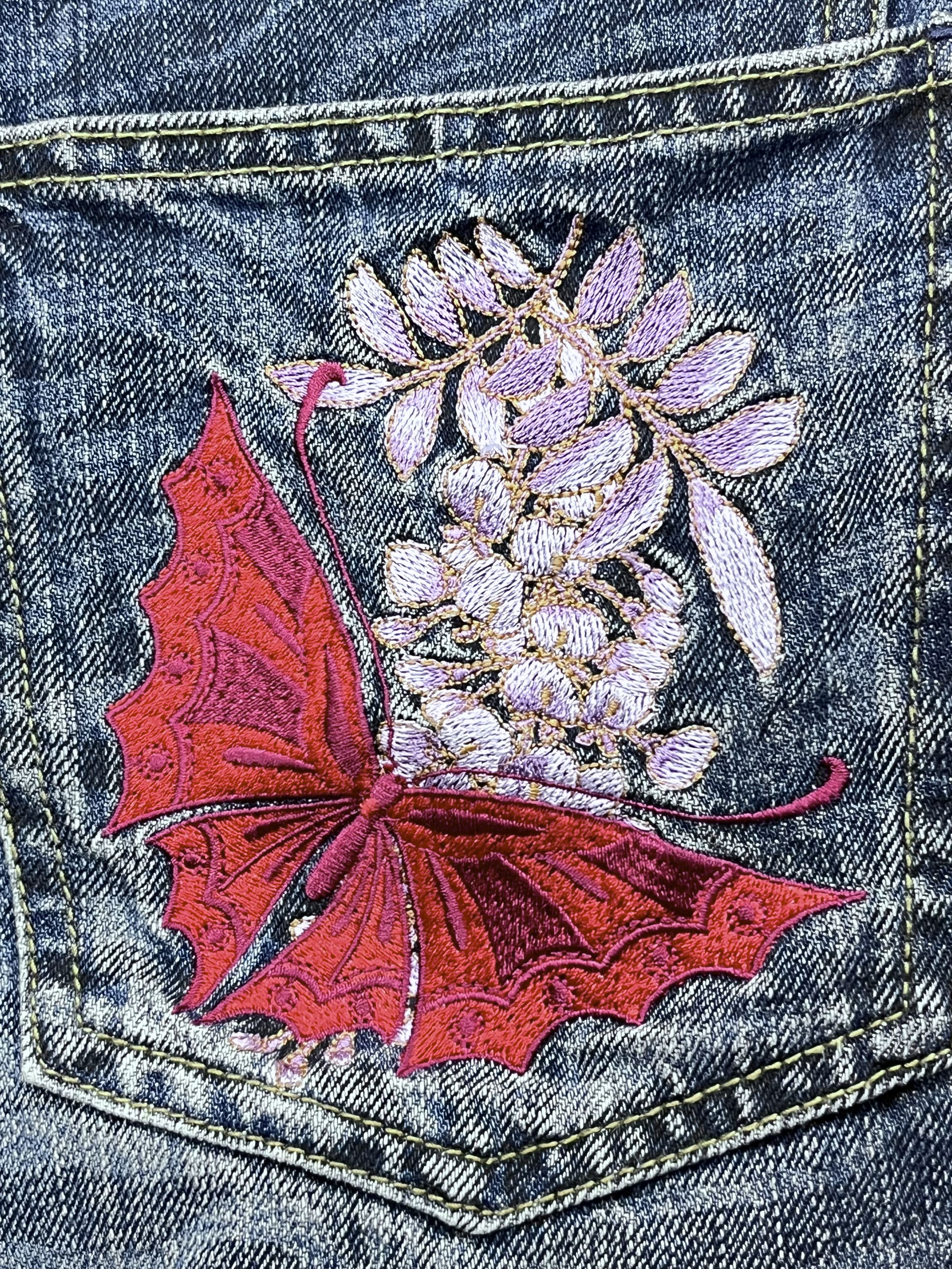 Other 🔥Vintage KARAKURI TAMASHI Butterfly Ambroidered Tattoo Wear Size US 30 / EU 46 - 7 Thumbnail