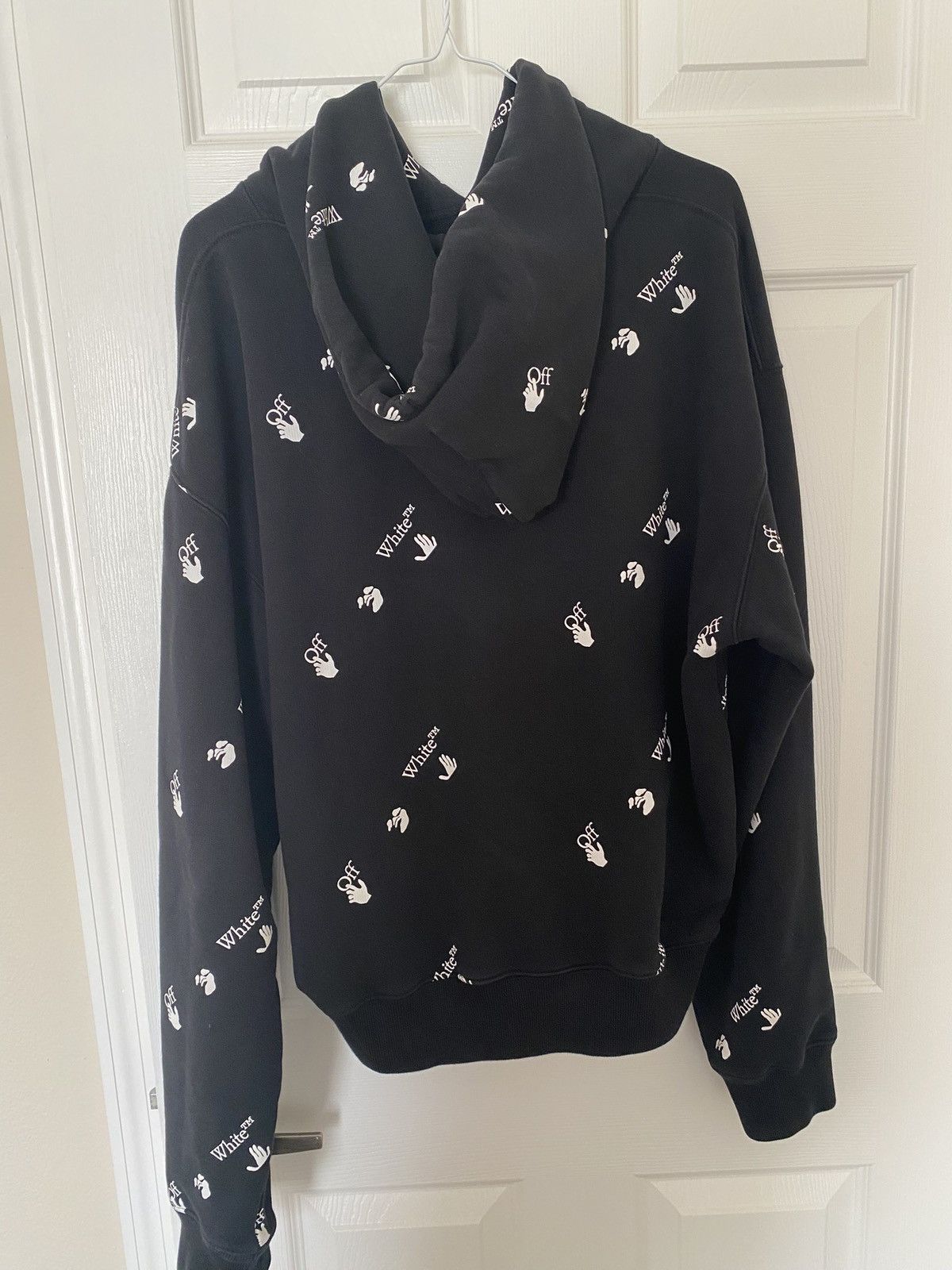 Off-White Off-White All Over Logo Black Hoodie Size Medium Size US M / EU 48-50 / 2 - 2 Thumbnail