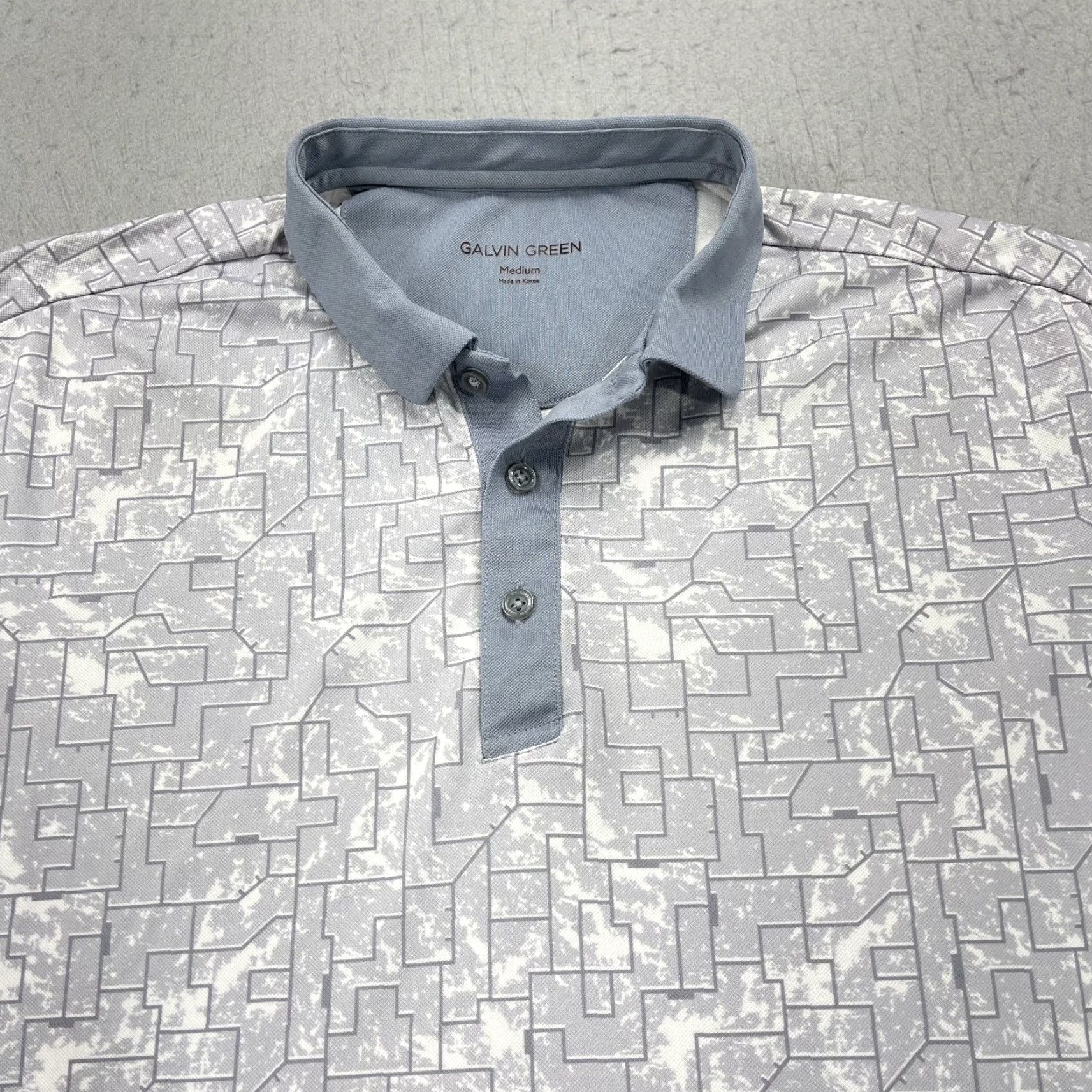 Galvin Green Galvin Green Polo Shirt Mens M Gray Geometric Golf Stretch GG Shirt Size US M / EU 48-50 / 2 - 2 Thumbnail