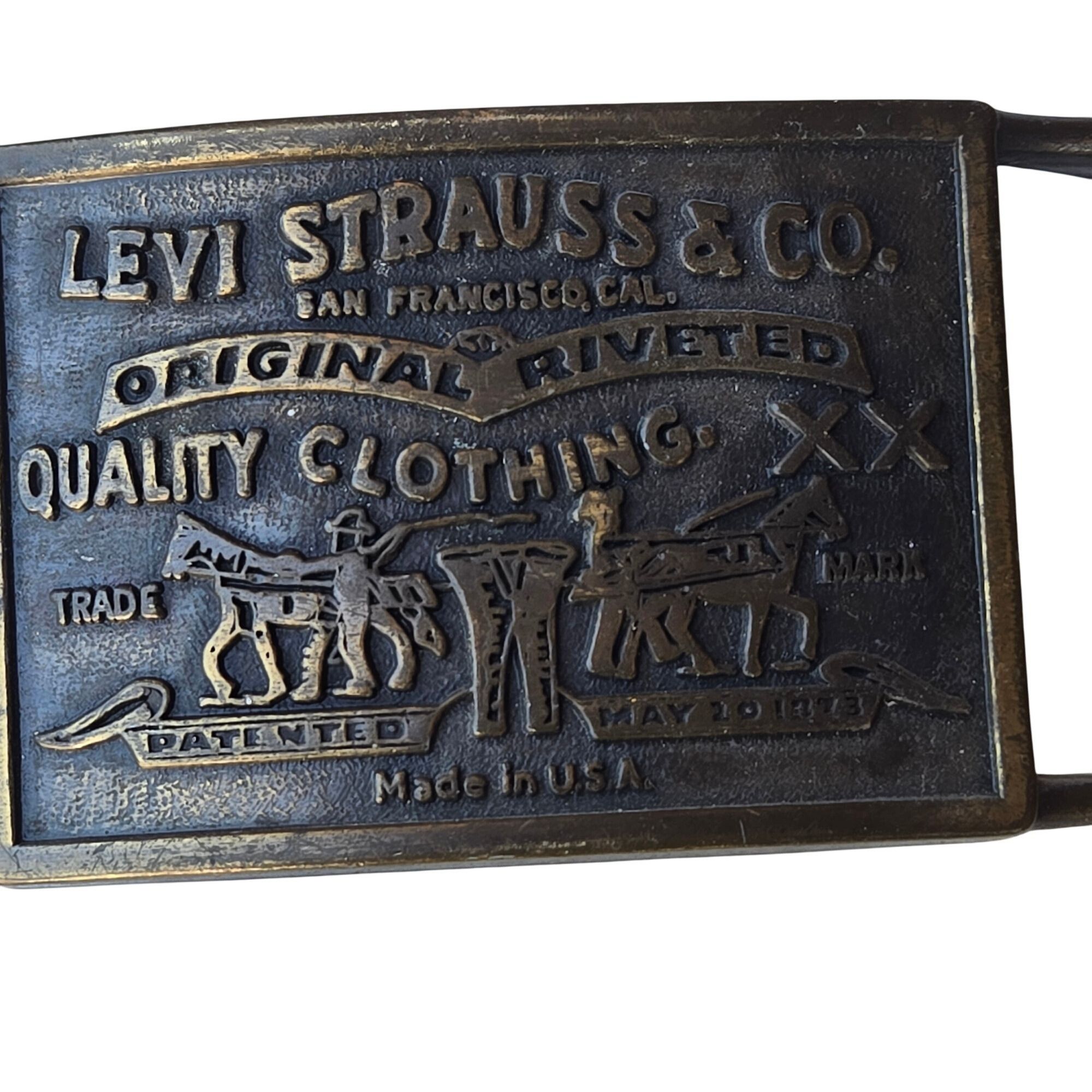 Other Levi Jeans Belt Buckle Two Horse Levis Strauss Brand Vintage Size ONE SIZE - 10 Thumbnail