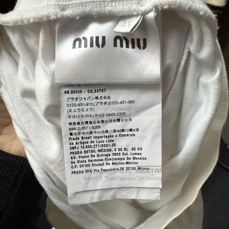 Miu Miu Miu Miu White Cotton Cropped T-Shirt . Size XXS / US 00 / IT 34 - 4 Thumbnail