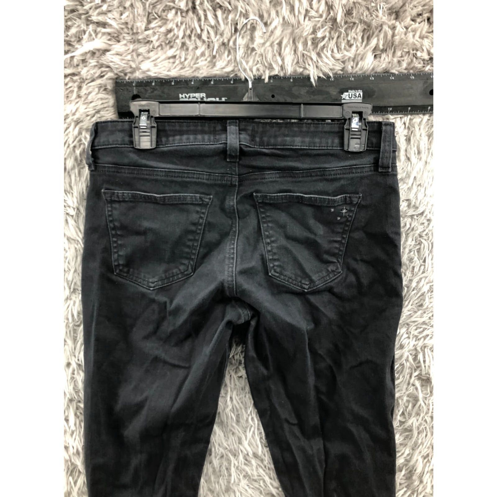 Vintage BIG STAR Jeans Skinny Size 12 Womens Black Dark Wash Denim 5-Pocket Regular Rise Low 28in Inseam 28in Belt Loops Zipper Button Logo Fashion Clothing Size 34" / US 12 / IT 48 - 6 Thumbnail