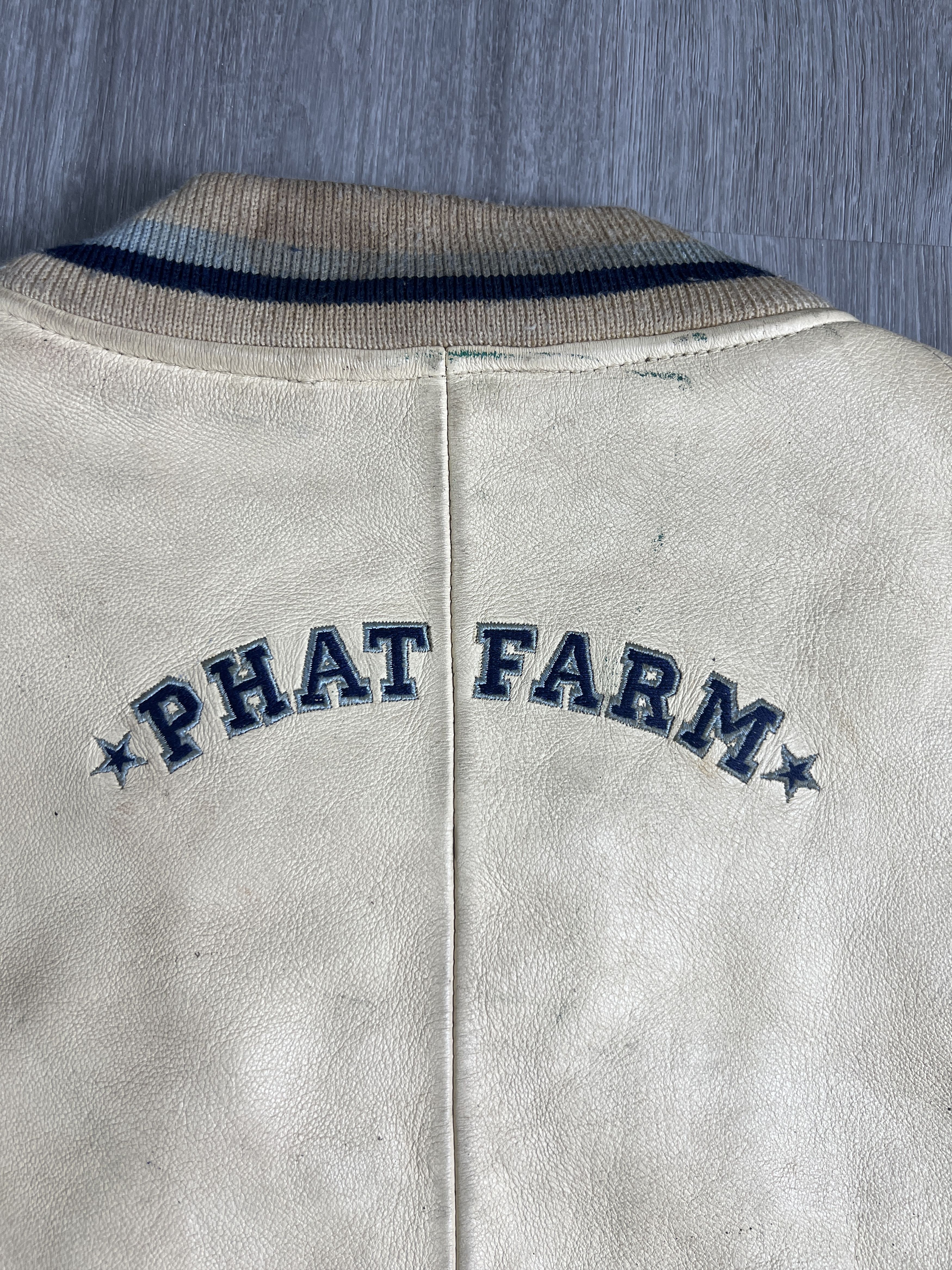 Phat Farm Vintage PHAT FARM Big Logo Leather Jacket (5XL) JK691 Size US XXL / EU 58 / 5 - 19 Thumbnail