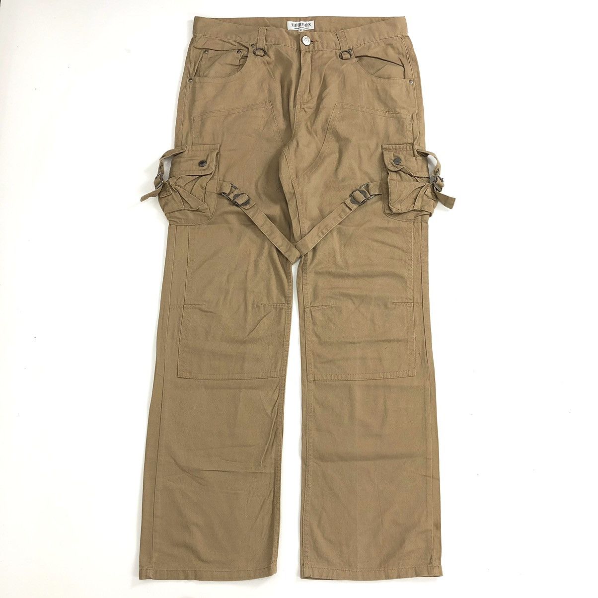 If Six Was Nine × Japanese Brand × LOWBOX Vintage Y2K Lowbox Bondage Double Knee Cargo Pants Size US 34 / EU 50 - 1 Thumbnail
