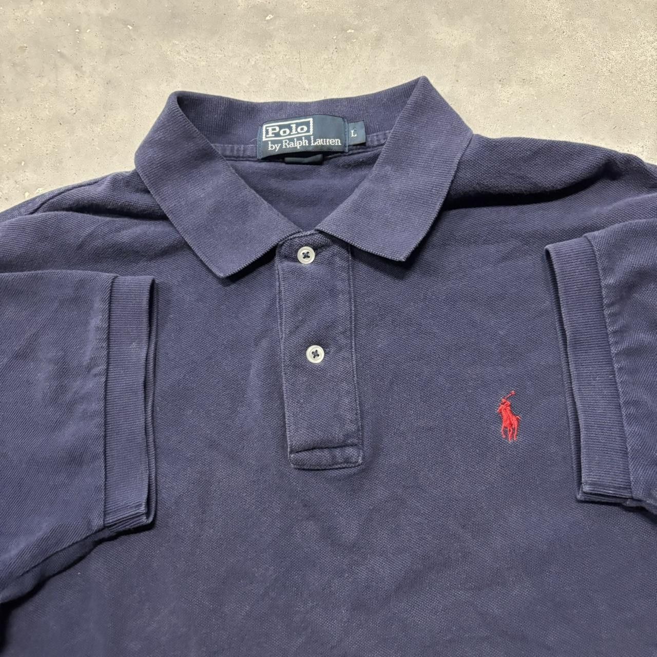 Polo Ralph Lauren × Vintage Crazy Vintage Y2K/2000s Navy Blue Polo Ralph Lauren Essential Polo Shirt! Size US L / EU 52-54 / 3 - 3 Thumbnail