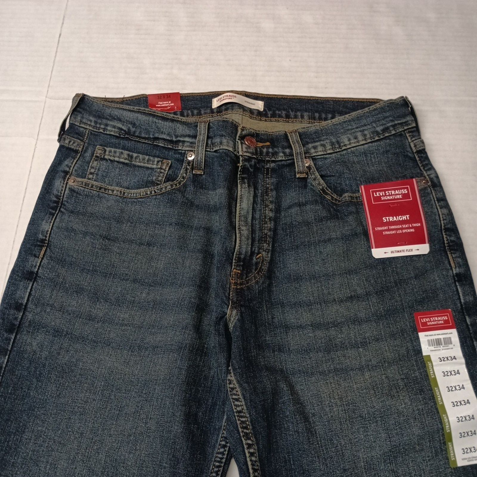 Levi's Signature By Levi Straight Jeans Mens 32x34 Blue Cotton Flex Size US 32 / EU 48 - 4 Thumbnail