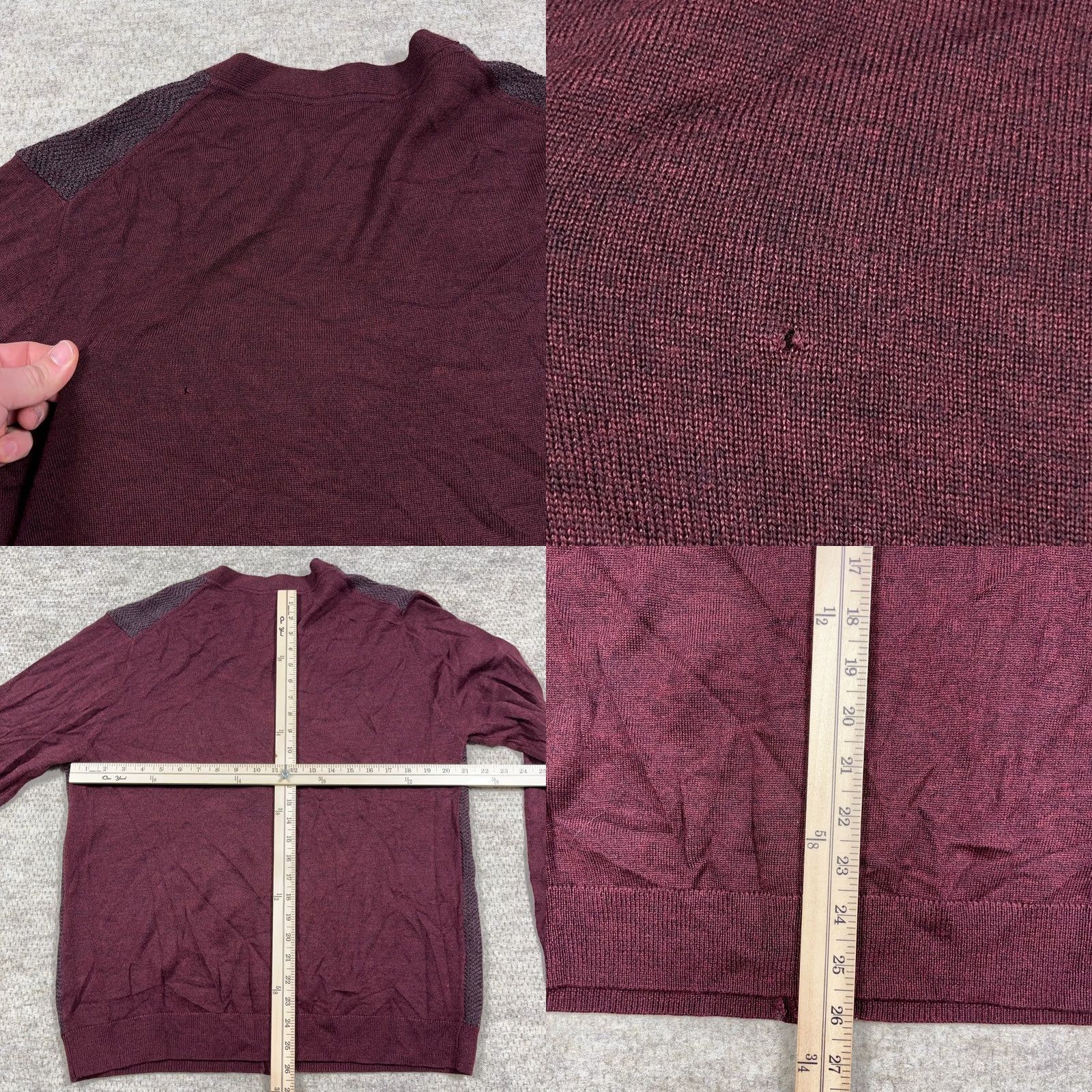 Hart Schaffner Marx Hart Schaffner Marx Sweater Men's Large Red Wool Pullover 1/4 Zip Knit Herringbone Standard Regular Size US L / EU 52-54 / 3 - 8 Thumbnail