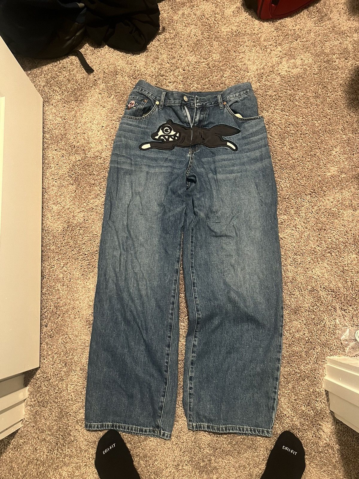 Ice cream running dog wide denim