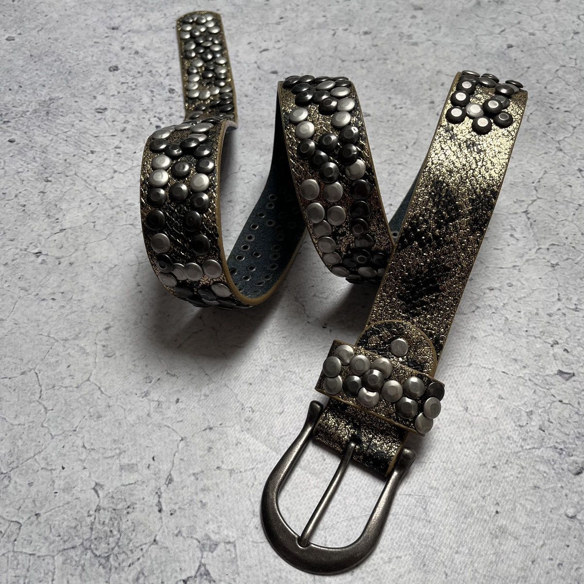 Vintage Vintage Leather Belt Crystals Avant Garde Size ONE SIZE - 3 Thumbnail