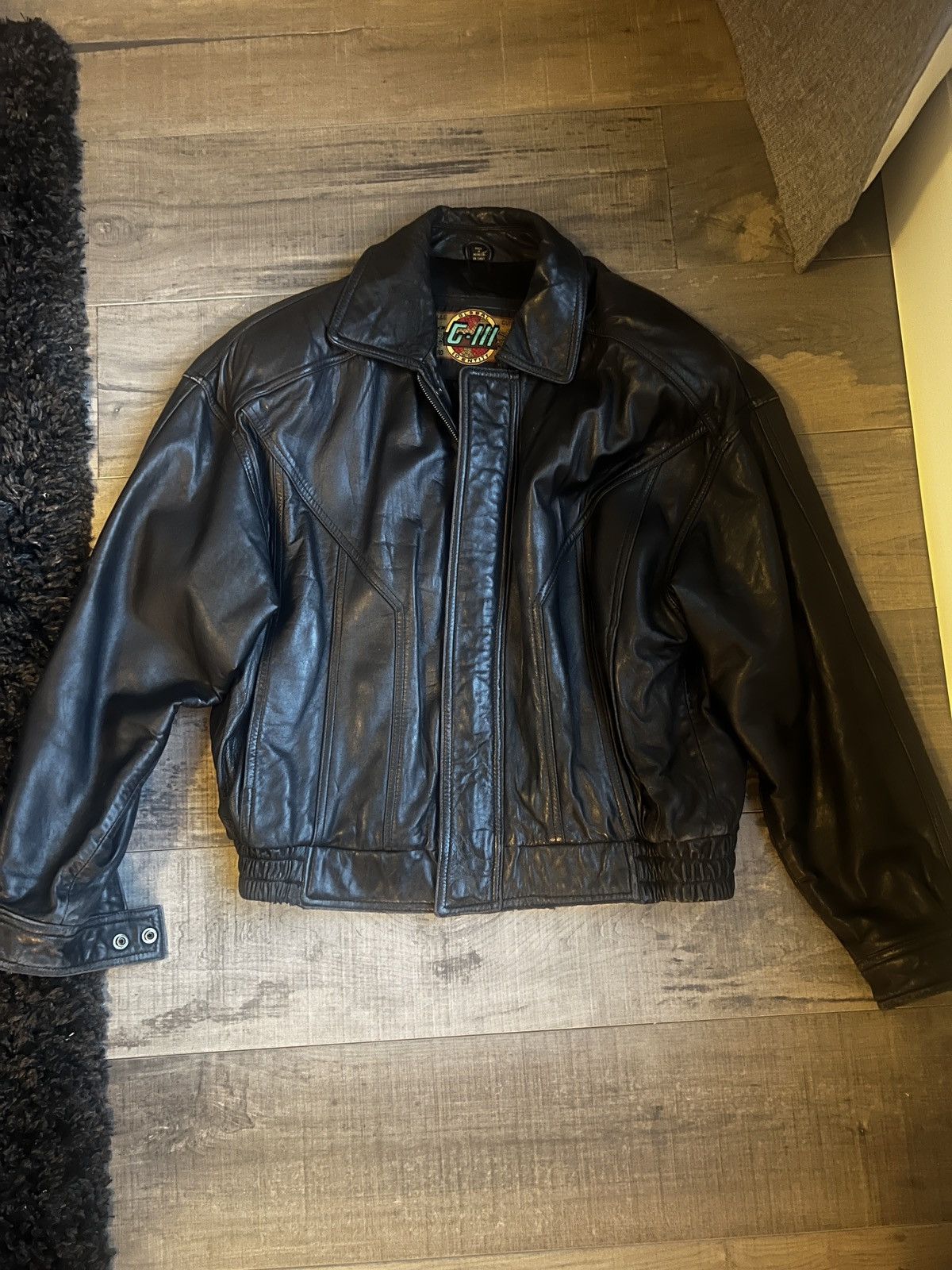 Global Identity Leather Jacket Grailed