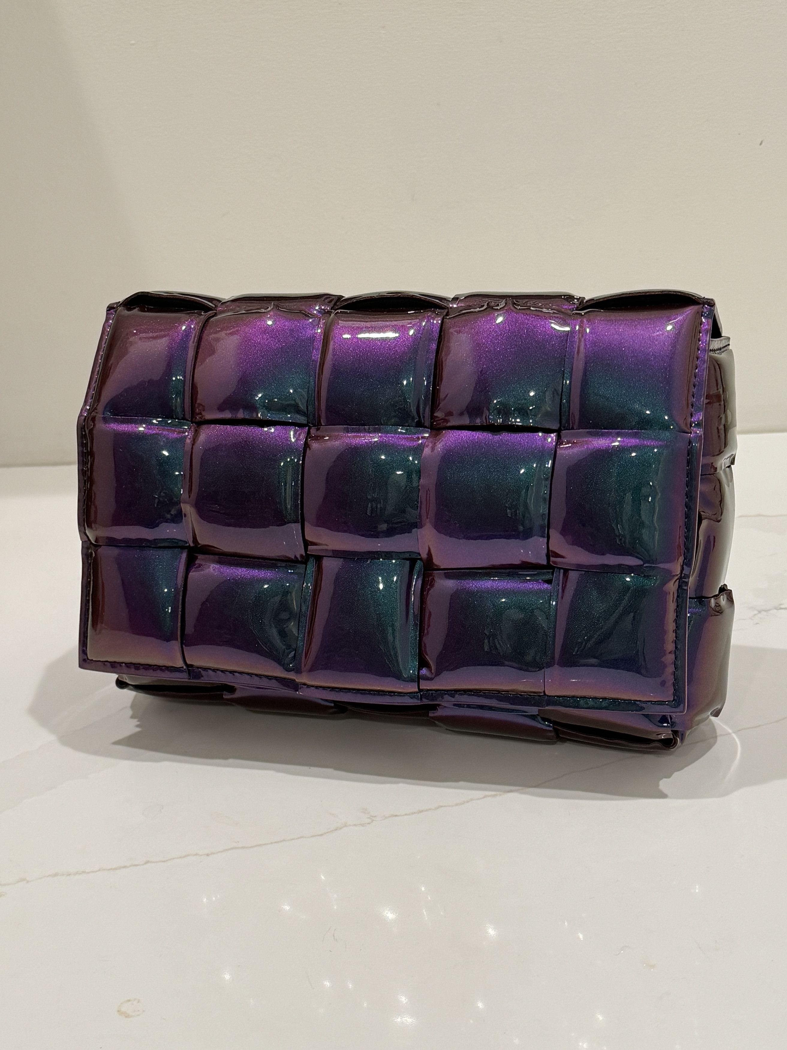 image of Bottega Veneta The Padded Cassete Metallic Leather Bag, Women's
