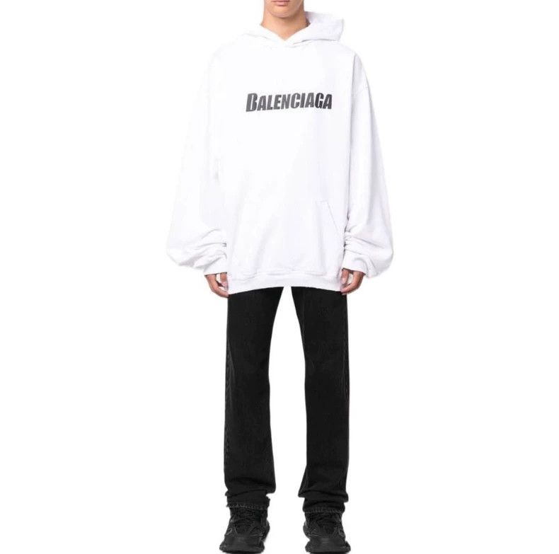 Balenciaga Balenciaga Sweater white letter long sleeve hoodie Size US XXS / EU 40 - 5 Thumbnail
