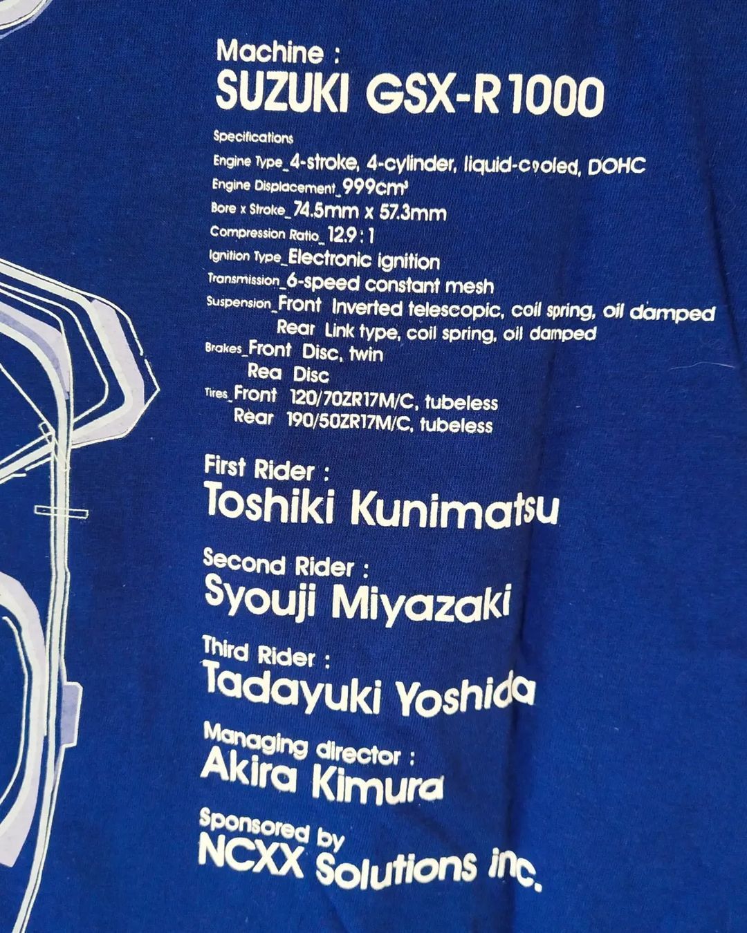 Japanese Brand Winner Z-Tech & NCCX Group Suzuka Tees Size US L / EU 52-54 / 3 - 3 Thumbnail