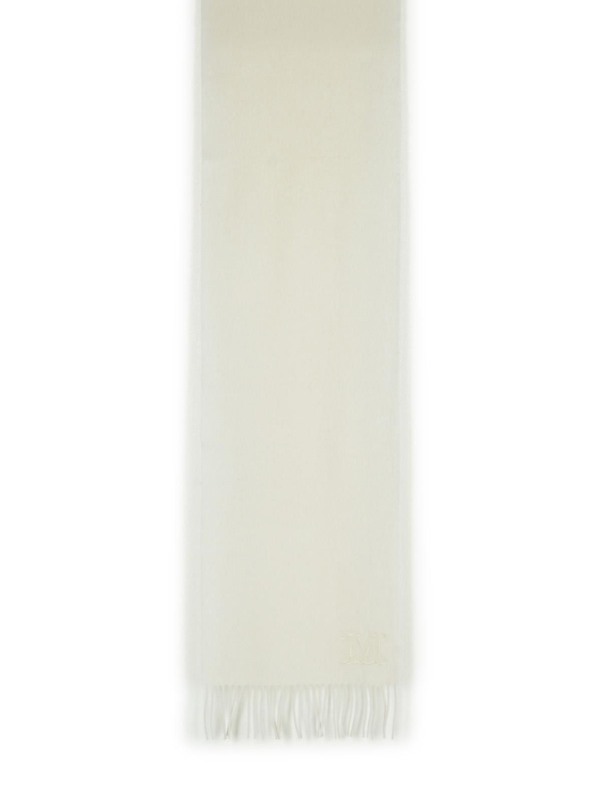 Max Mara MAX MARA 'Wsdalia' Optical White Cashmere Scarf Size ONE SIZE - 1 Thumbnail