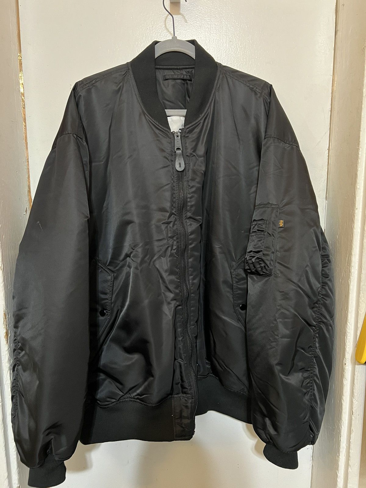 image of Alpha Industries Oversized Bomber Jacket in Black, Men's (Size XL)