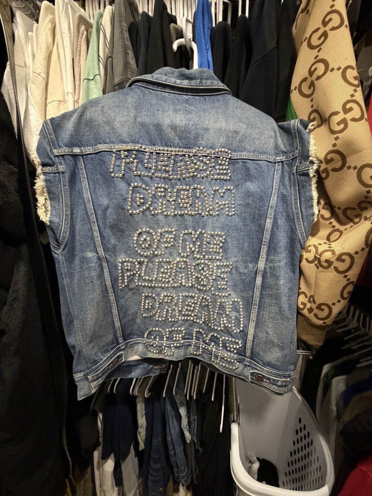 CELINE Studded Heavy Duty Men's Denim Vest