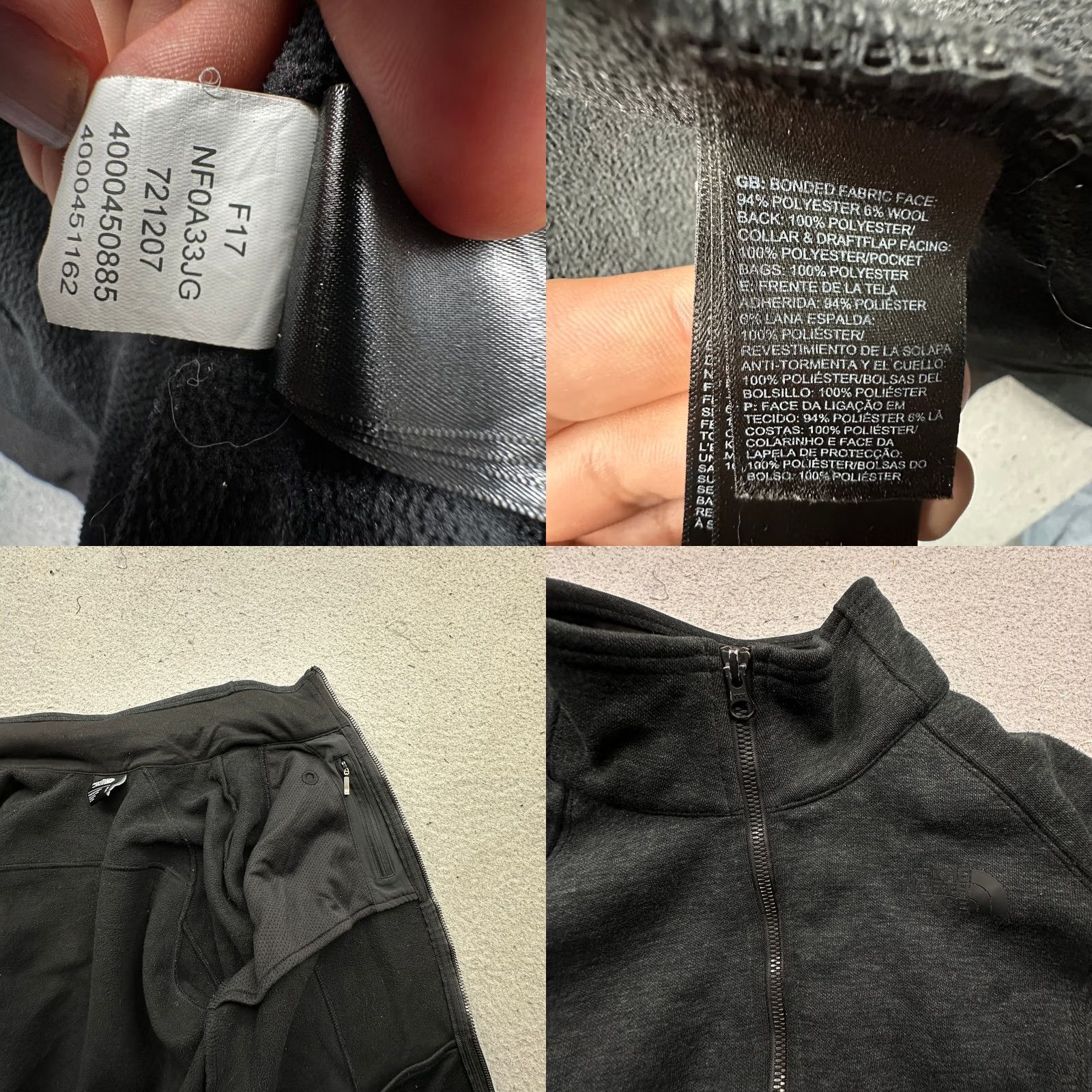 Vintage The North Face Jacket Women's Small Black Heathered Fleece Full Zip Knit Zippered Pockets Casual Outdoor #F17 Size S / US 4 / IT 40 - 8 Thumbnail