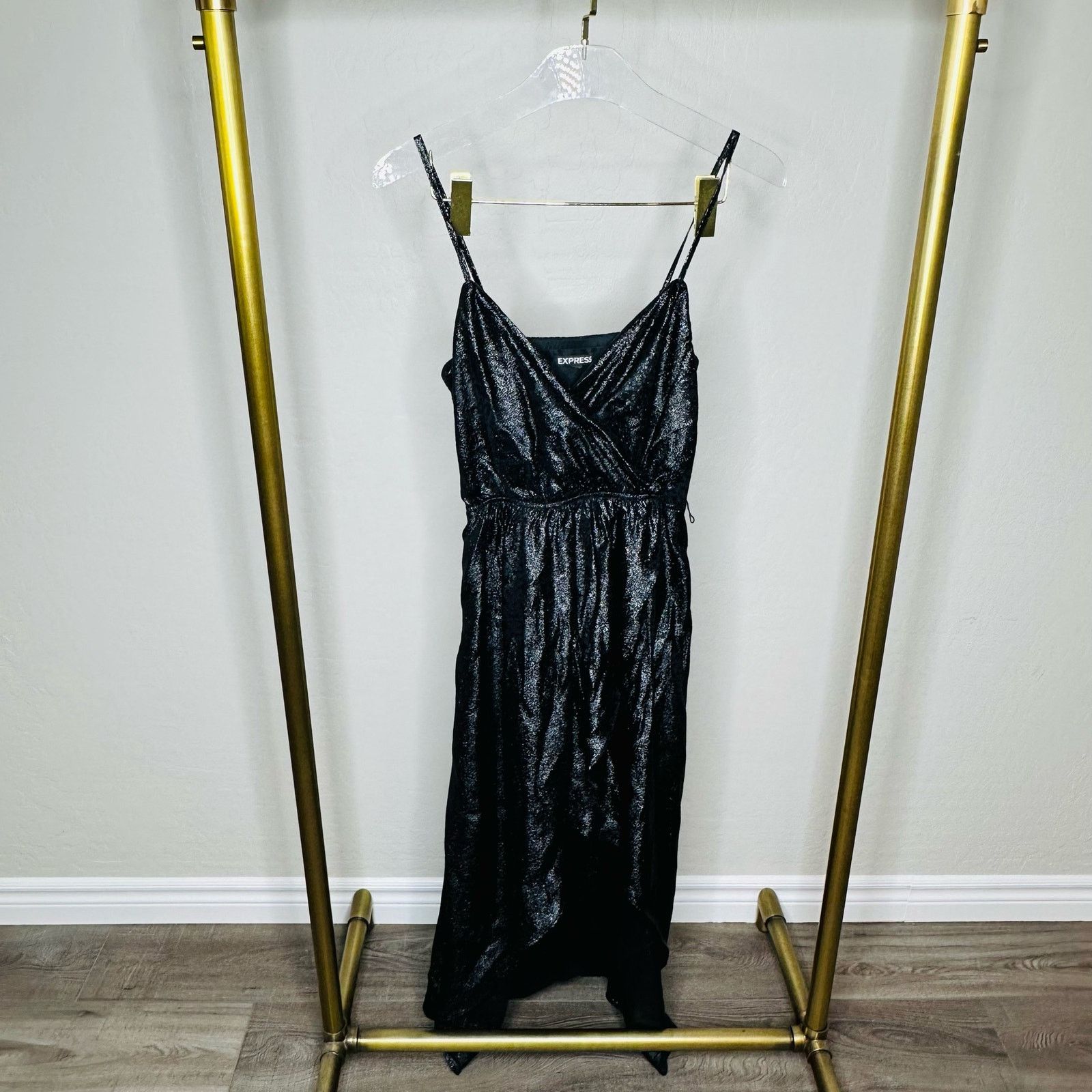 Express Express Black High Low Shimmer Dress Size XS / US 0-2 / IT 36-38 - 3 Thumbnail