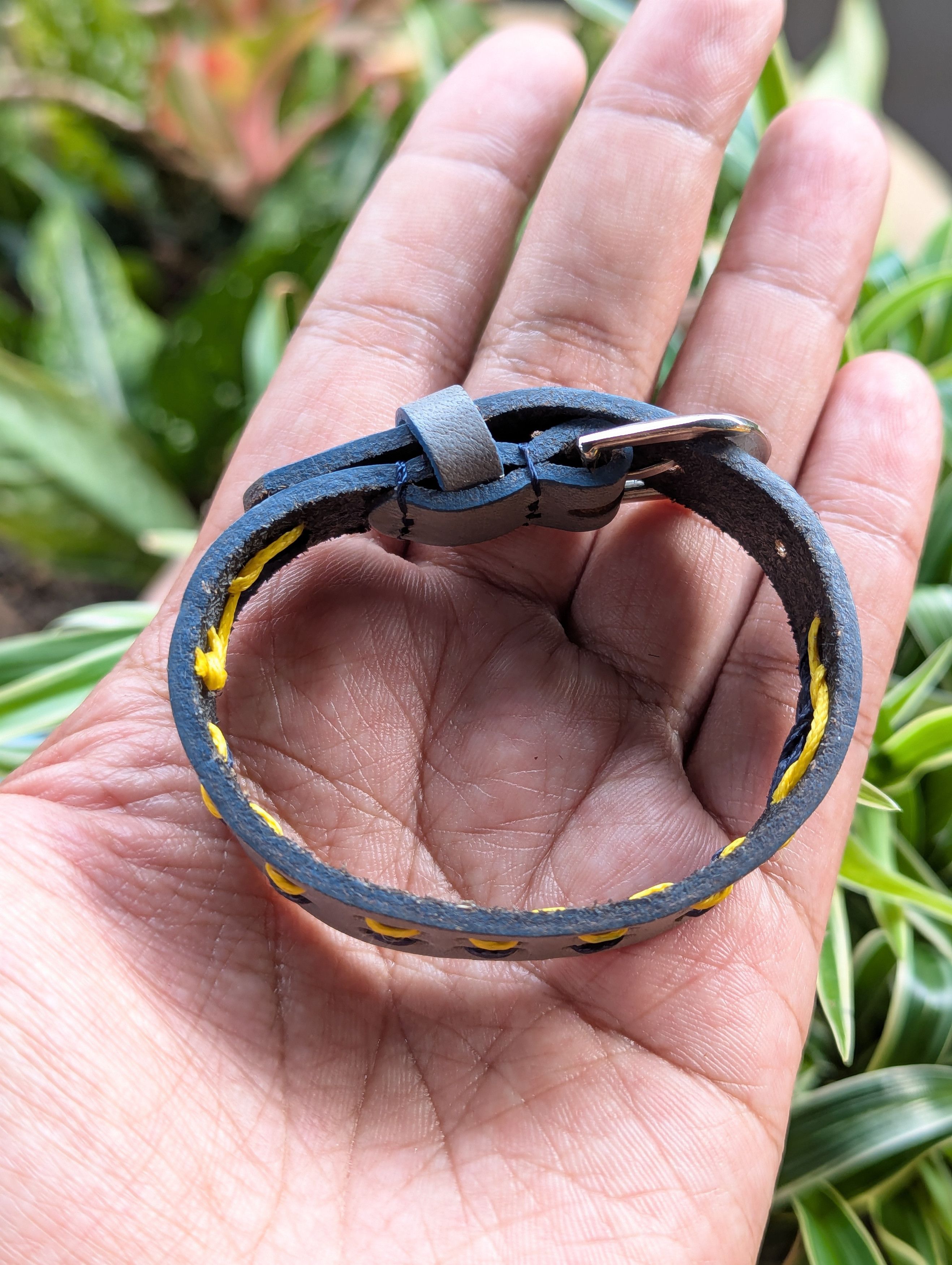 Leather Blue Leather Bracelet Size ONE SIZE - 4 Thumbnail