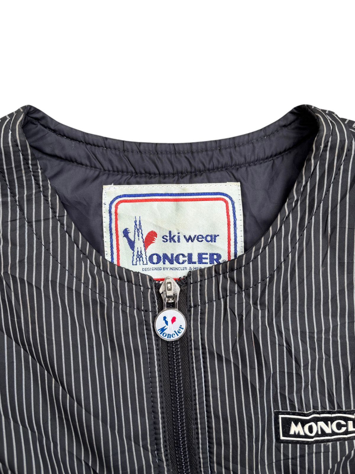 Moncler × Vintage Vintage Moncler Ski Wear Striped Down Vest Size US M / EU 48-50 / 2 - 3 Thumbnail