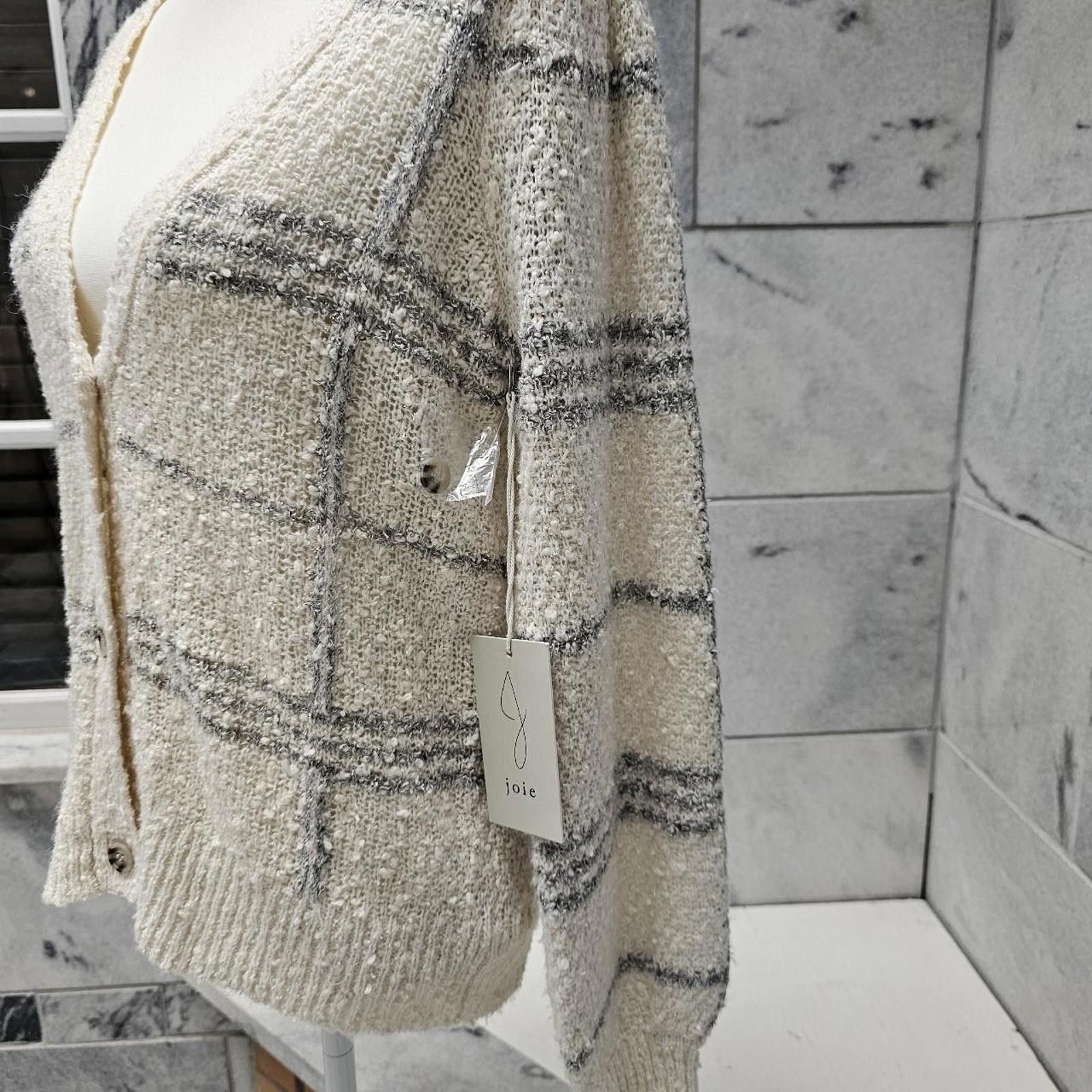 Jones New York Joie Women's Grey and Cream Cardigan Size M / US 6-8 / IT 42-44 - 5 Thumbnail