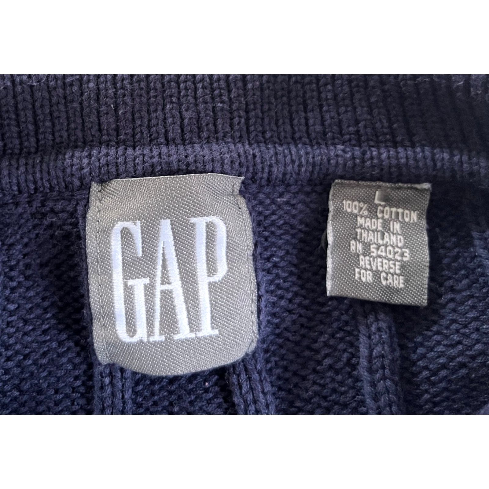Gap VINTAGE Gap Sweater Shirt Men 90s Preppy Collared Knit Embroidered Crest Navy L 100% Cotton Pullover Size US L / EU 52-54 / 3 - 6 Thumbnail