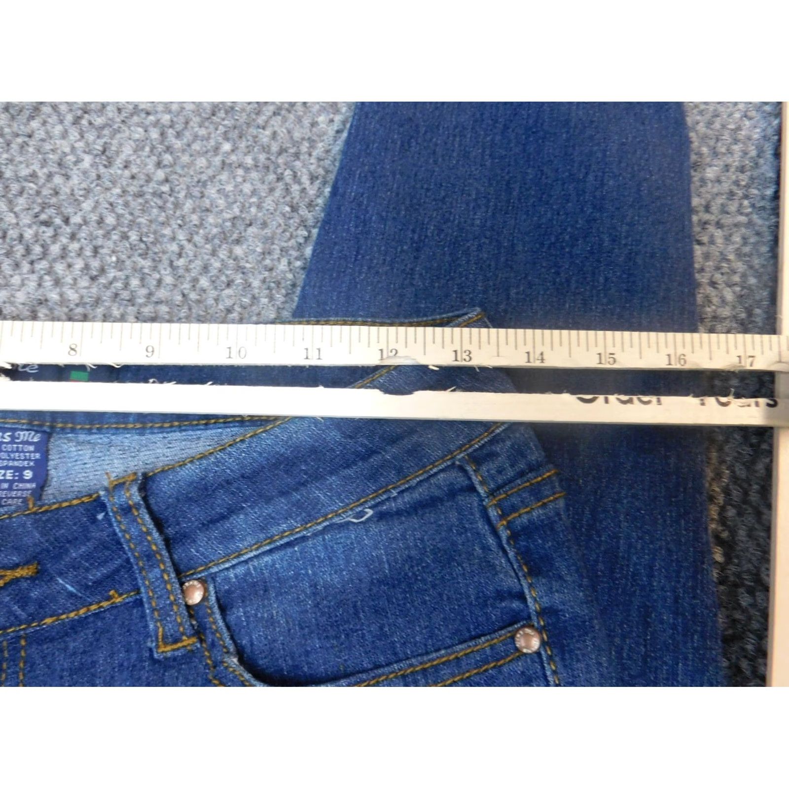 Denime Vins Me Jeans Women 9 Blue Straight Cuffed Denim Zip Zipper Regular Inseam 25 Classic Color: Blue Pattern: Solid Size 9 Size 30" / US 8 / IT 44 - 5 Thumbnail