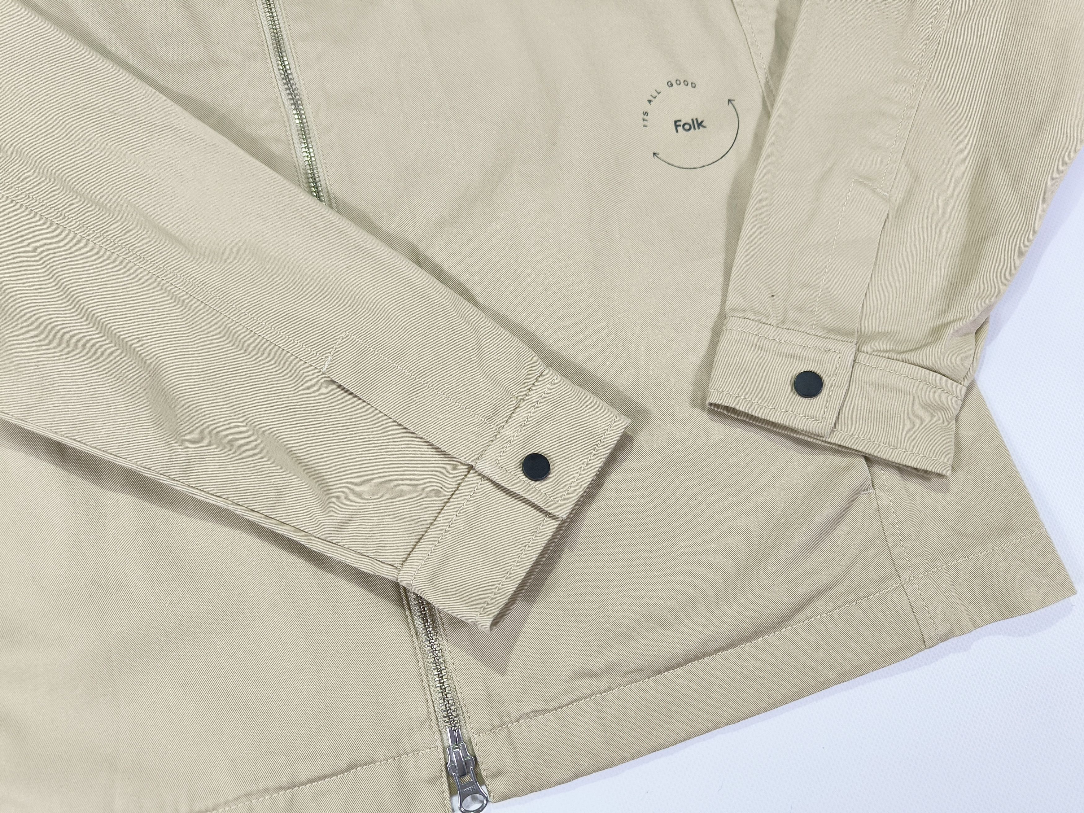 Folk Folk Beige Cotton Bomber Jacket Size 3 M Size US M / EU 48-50 / 2 - 4 Thumbnail