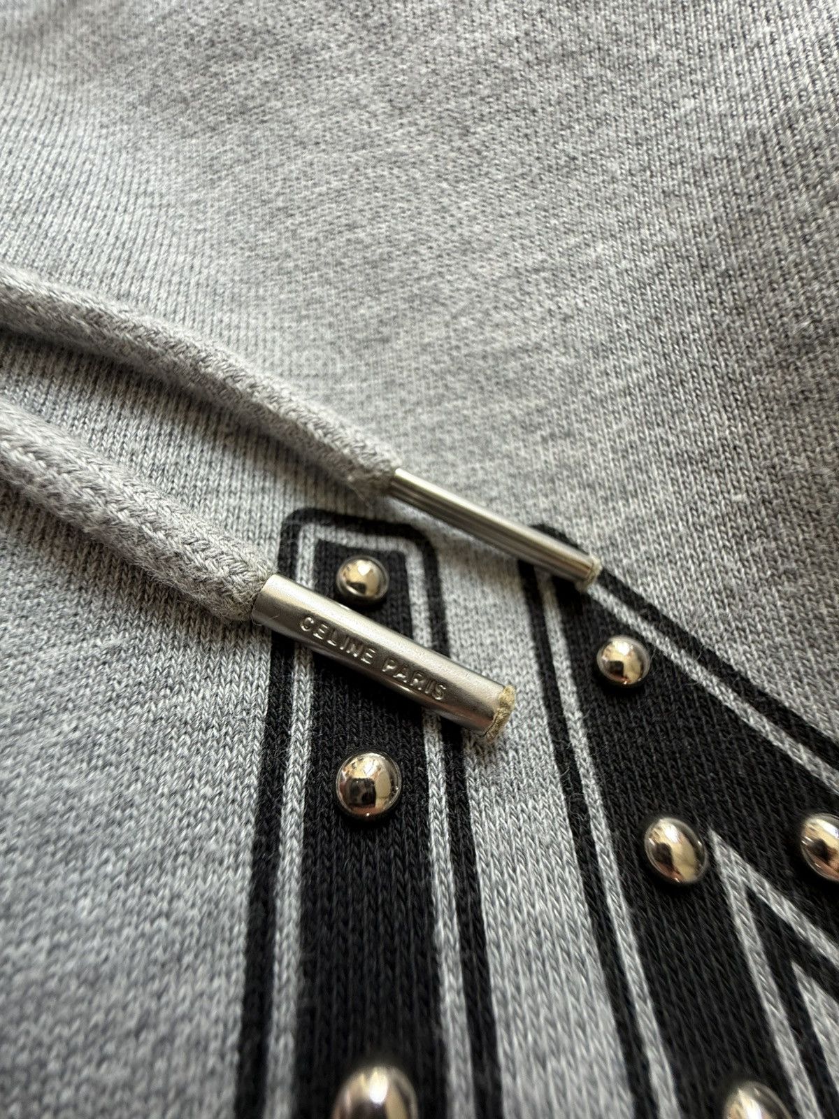 Celine SS21 Celine Dancing Kid Hedi studded logo hoodie gray Hedi Size US L / EU 52-54 / 3 - 21 Thumbnail