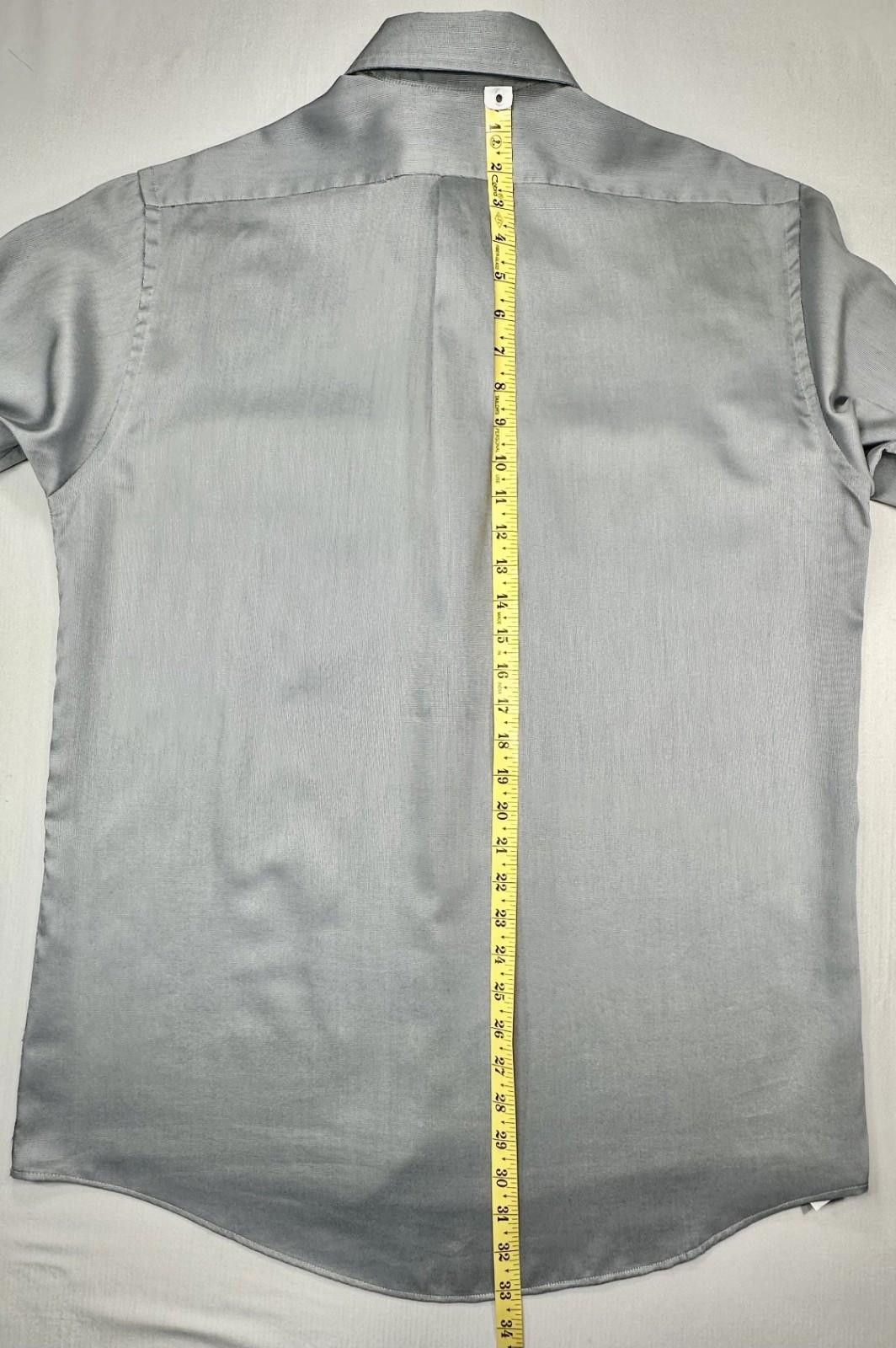 Van Heusen Van Heusen 16-34/35 Pique Easy Care Dress Shirt Men's Gray L Size 42R - 4 Thumbnail