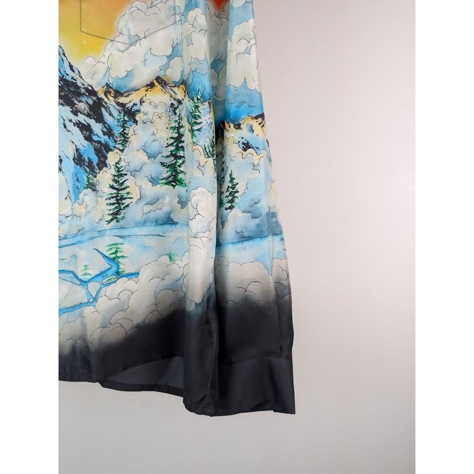 Casablanca o1rshd1 Cuban Collar Long Sleeve Shirt in Ski Lake Size US L / EU 52-54 / 3 - 4 Thumbnail